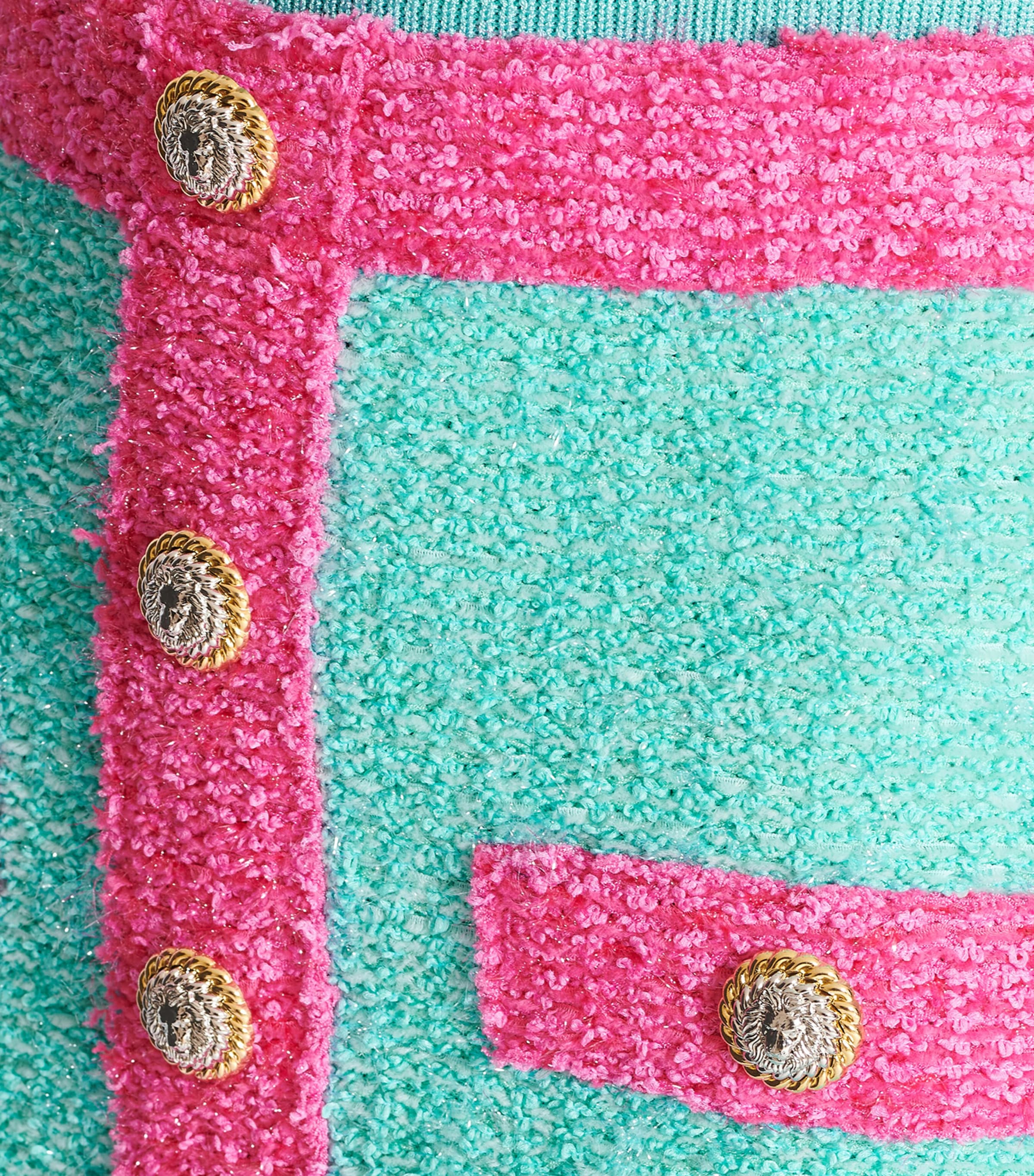 Button-Detail Mini Skirt UIH  MENTHE/FUCHSIA Image 3