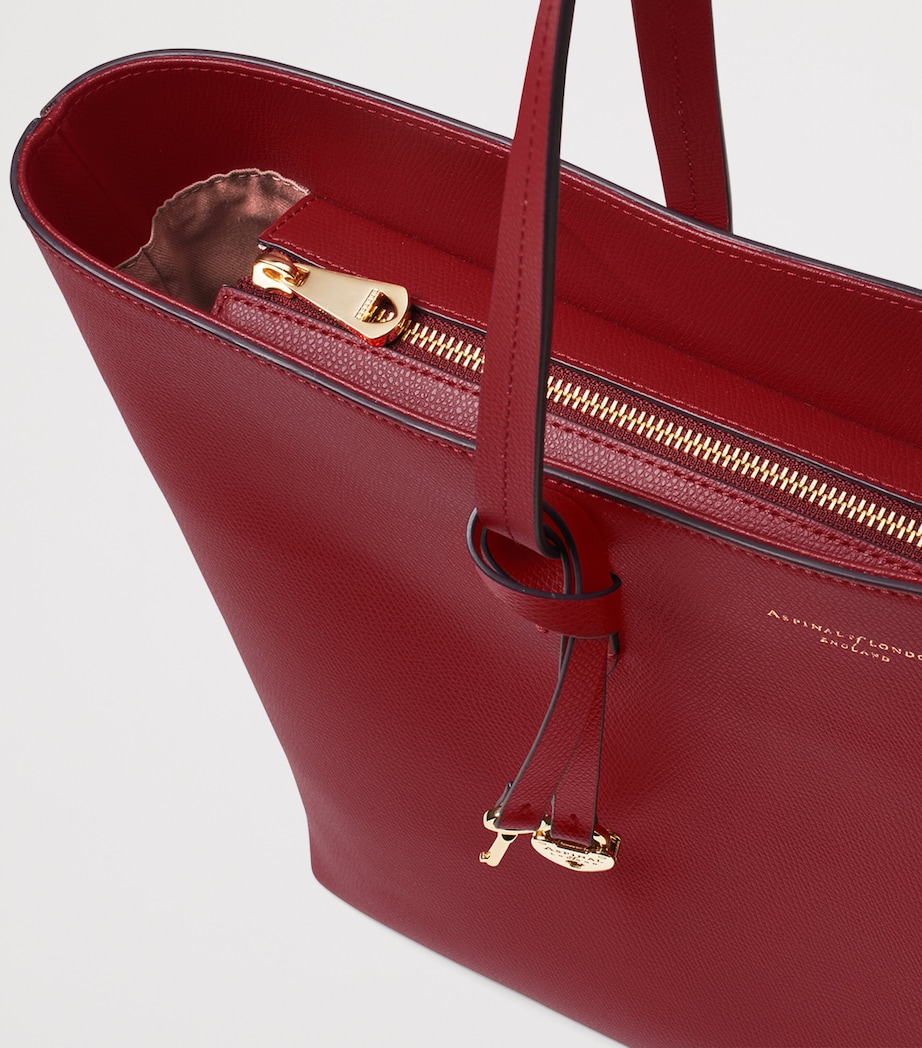Aspinal Of London Leather East West Tote Bag Cherry Image 4