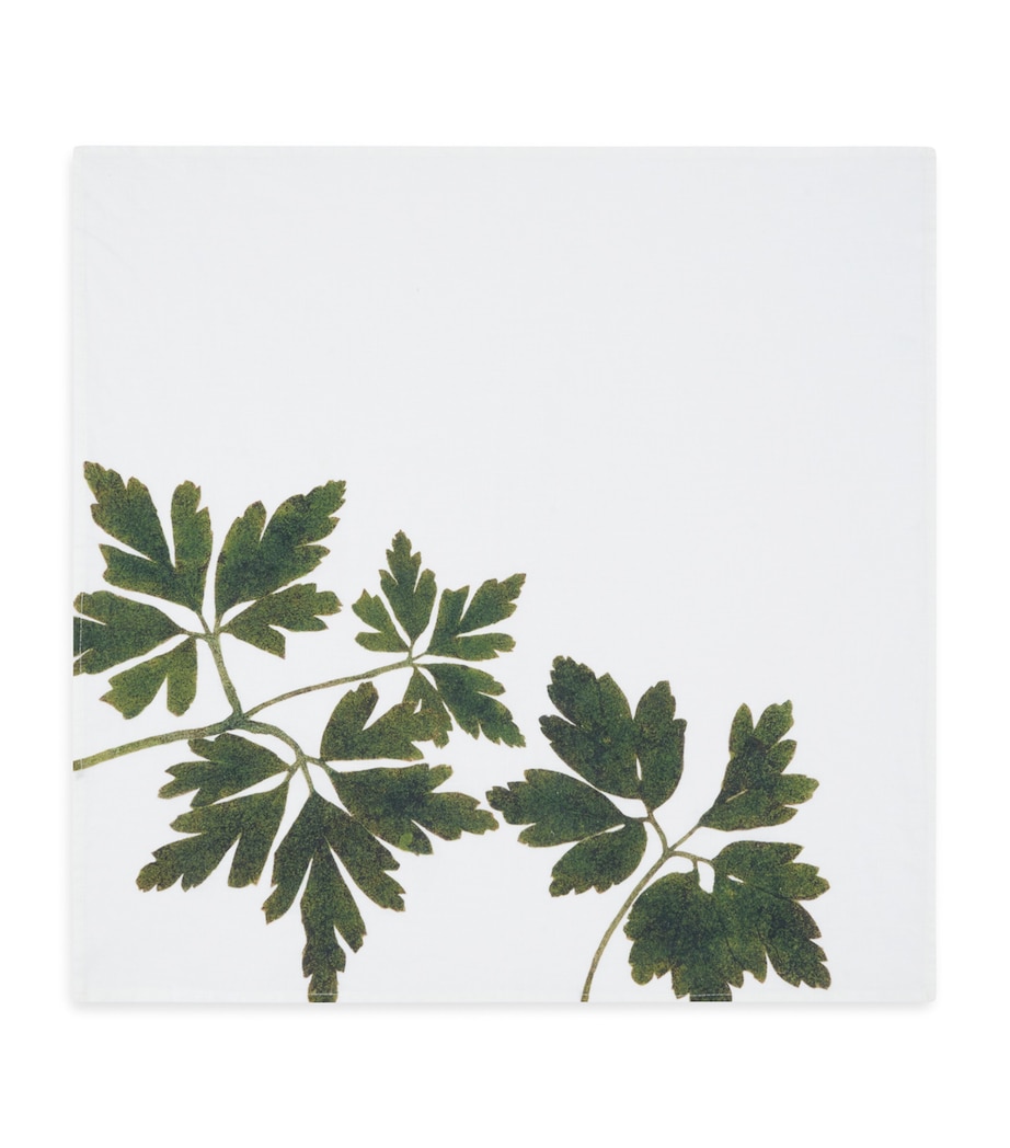 Set of 6 Linen Gastronomic Herb Garden Napkins (50cm x 50cm) GREEN Image 6