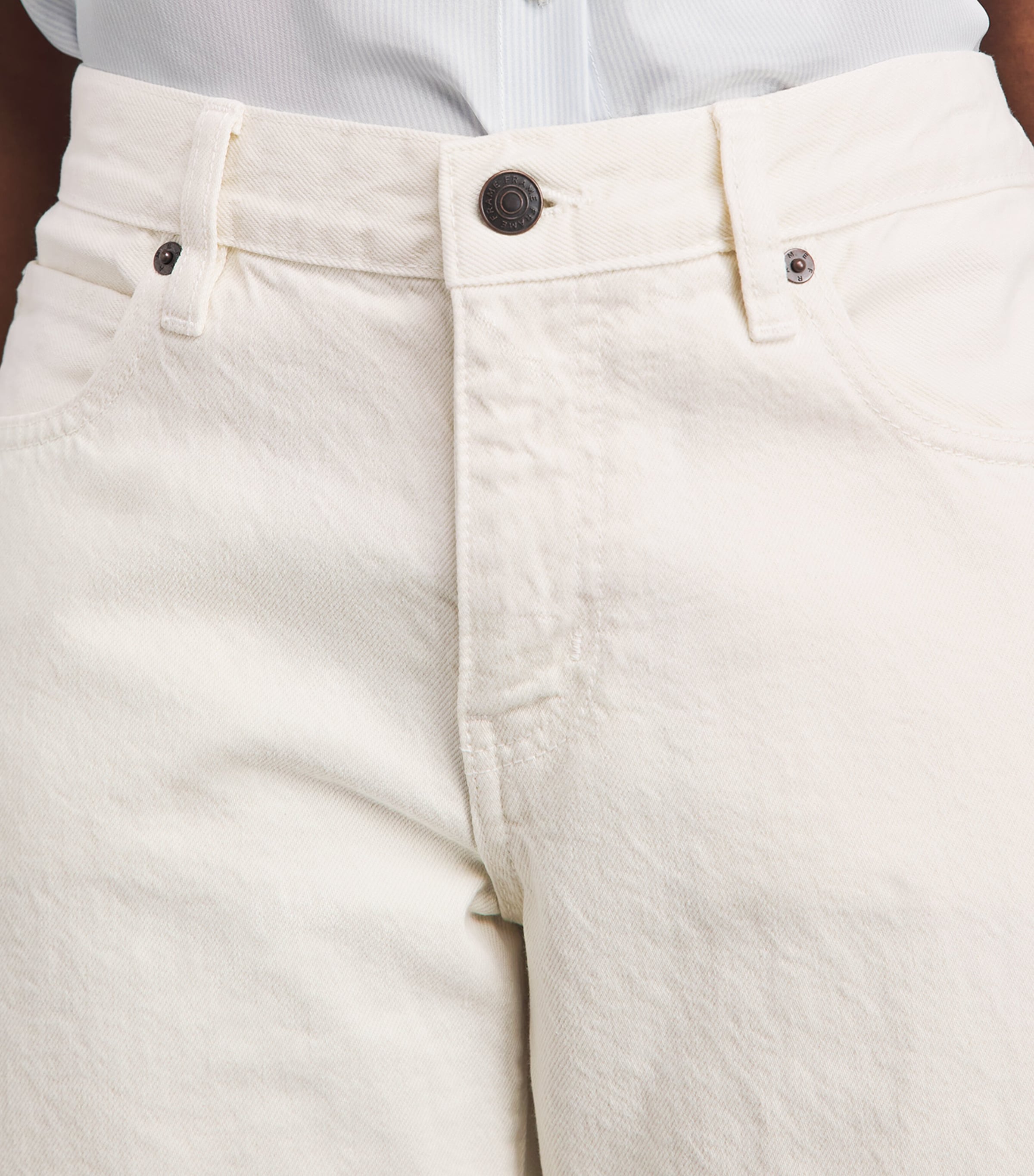 FRAME Womens The Saturday Low-Rise Straight Jeans Shell Image 3
