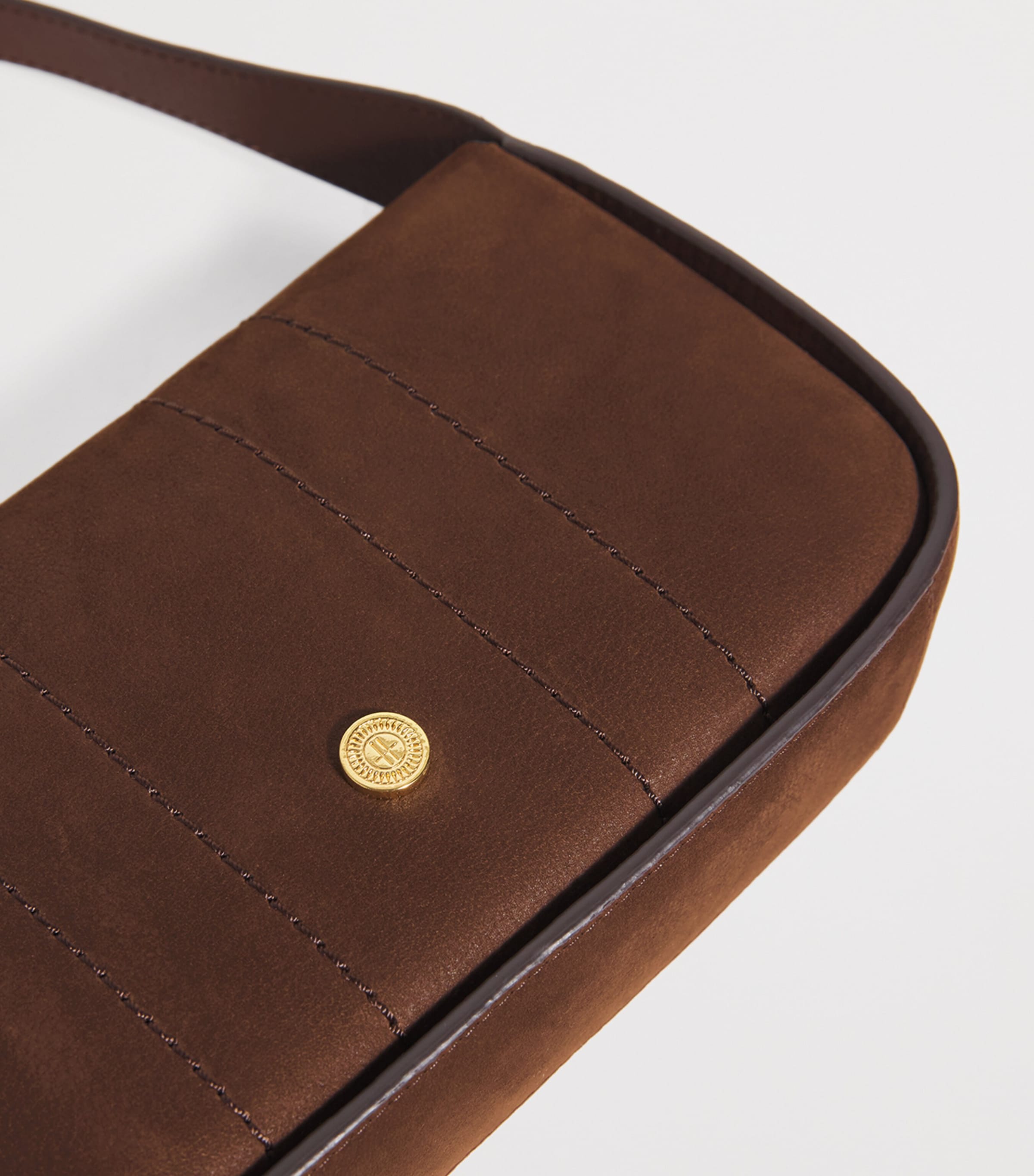 ショルダーバッグ・ポシェット MACOI Big Square Suede Baguette Shoulder Dot Bag Brown Harrods Suede Baguette Shoulder Bag | Harrods US
