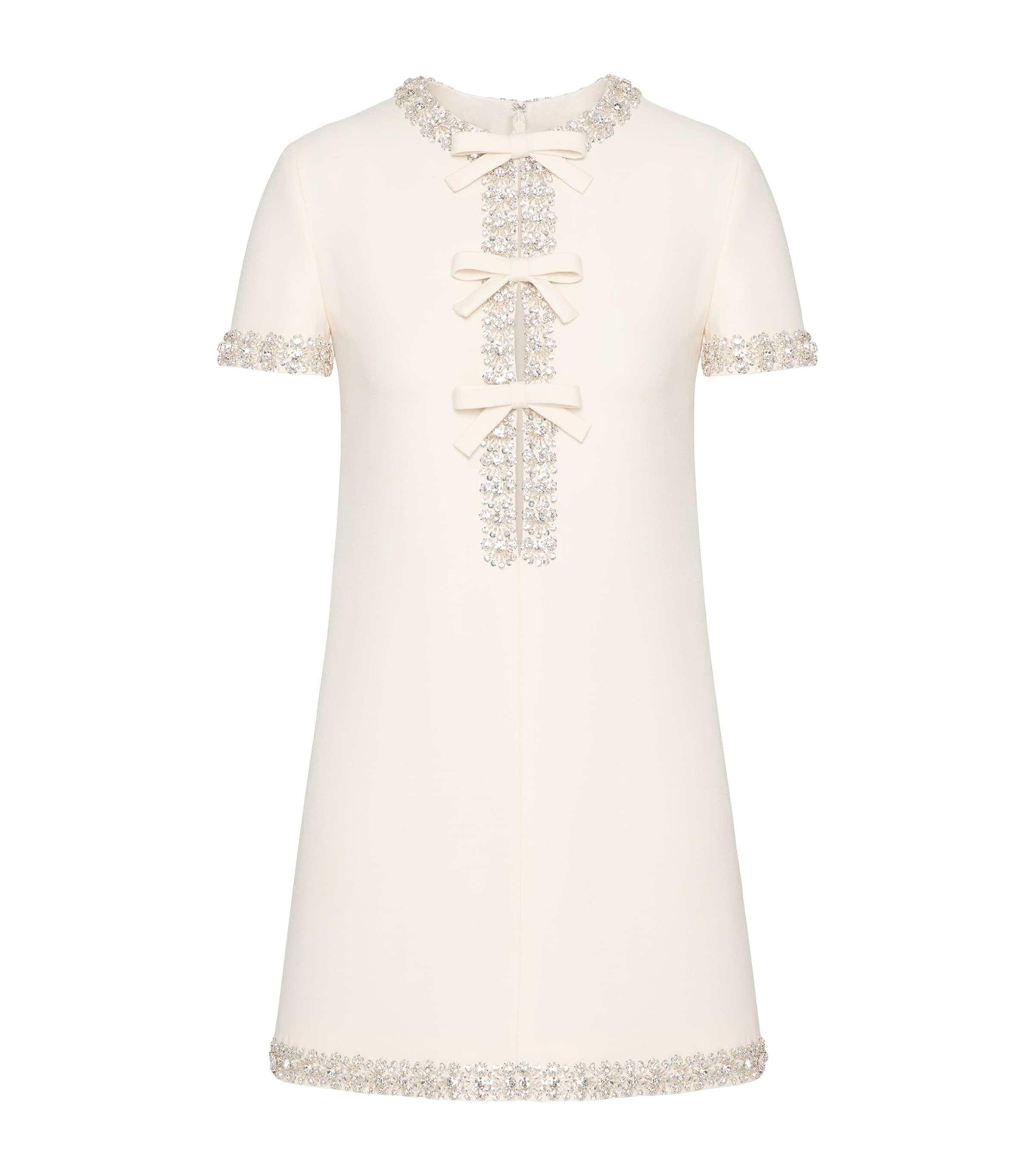 Valentino Embellished Bow-detail Mini Dress In Multi