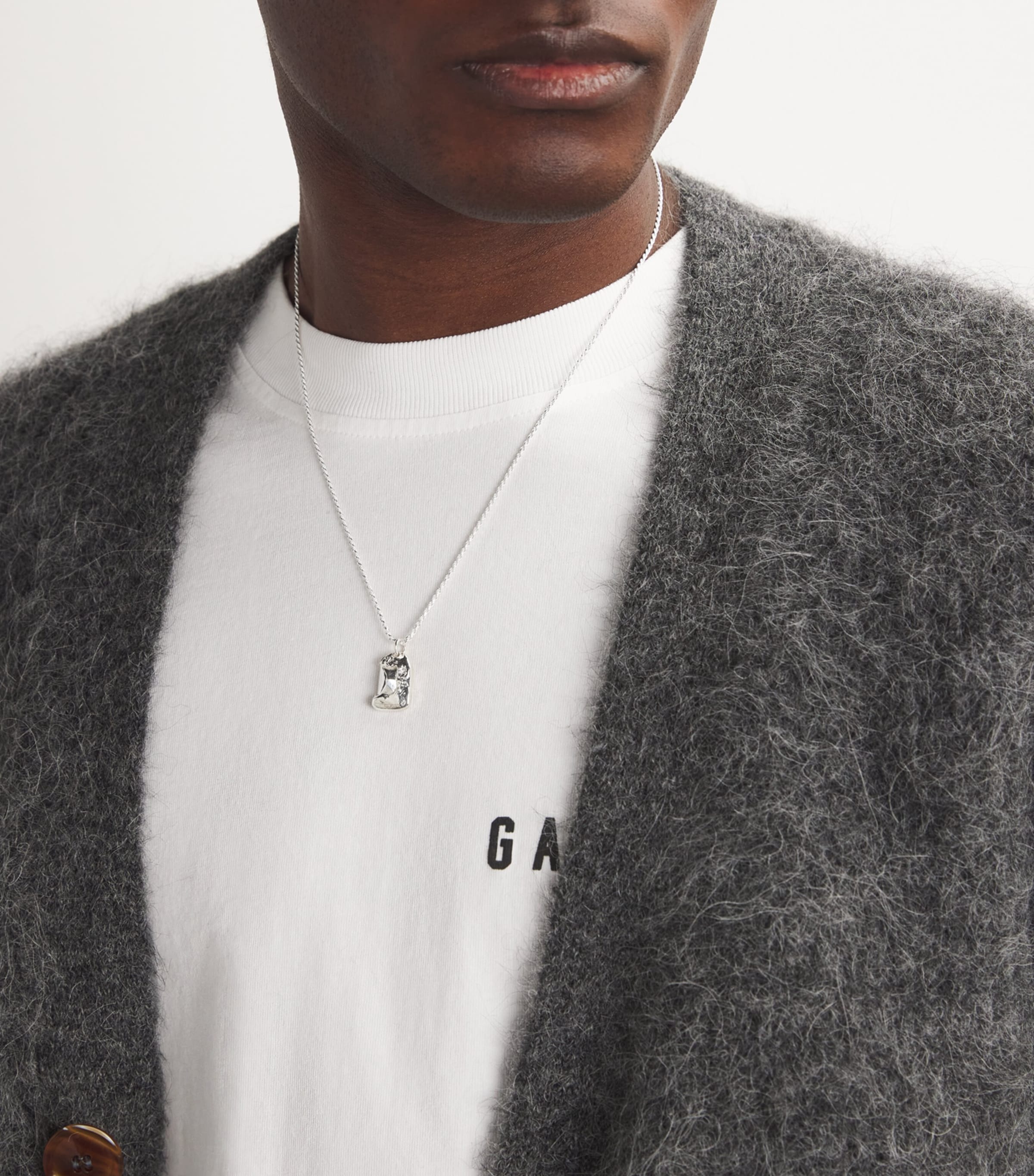 Sterling Silver Impressions Rose Pendant Necklace SILVER (925) Image 2