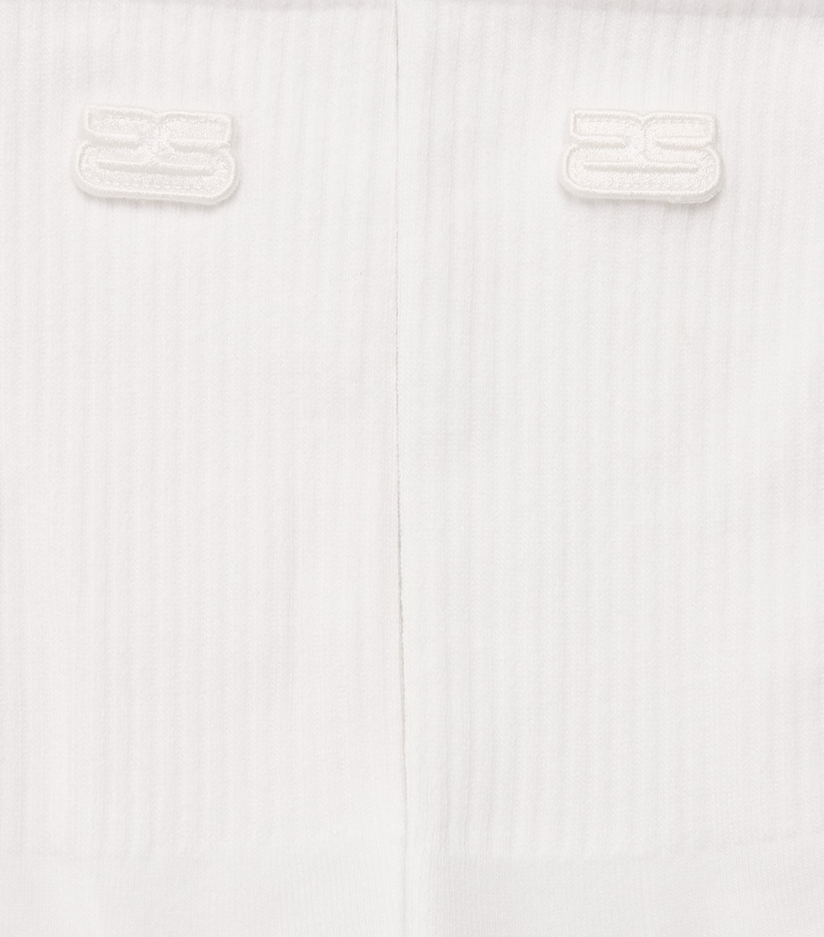 Sandro Paris Mens Cotton-Blend Double S Socks White Image 2