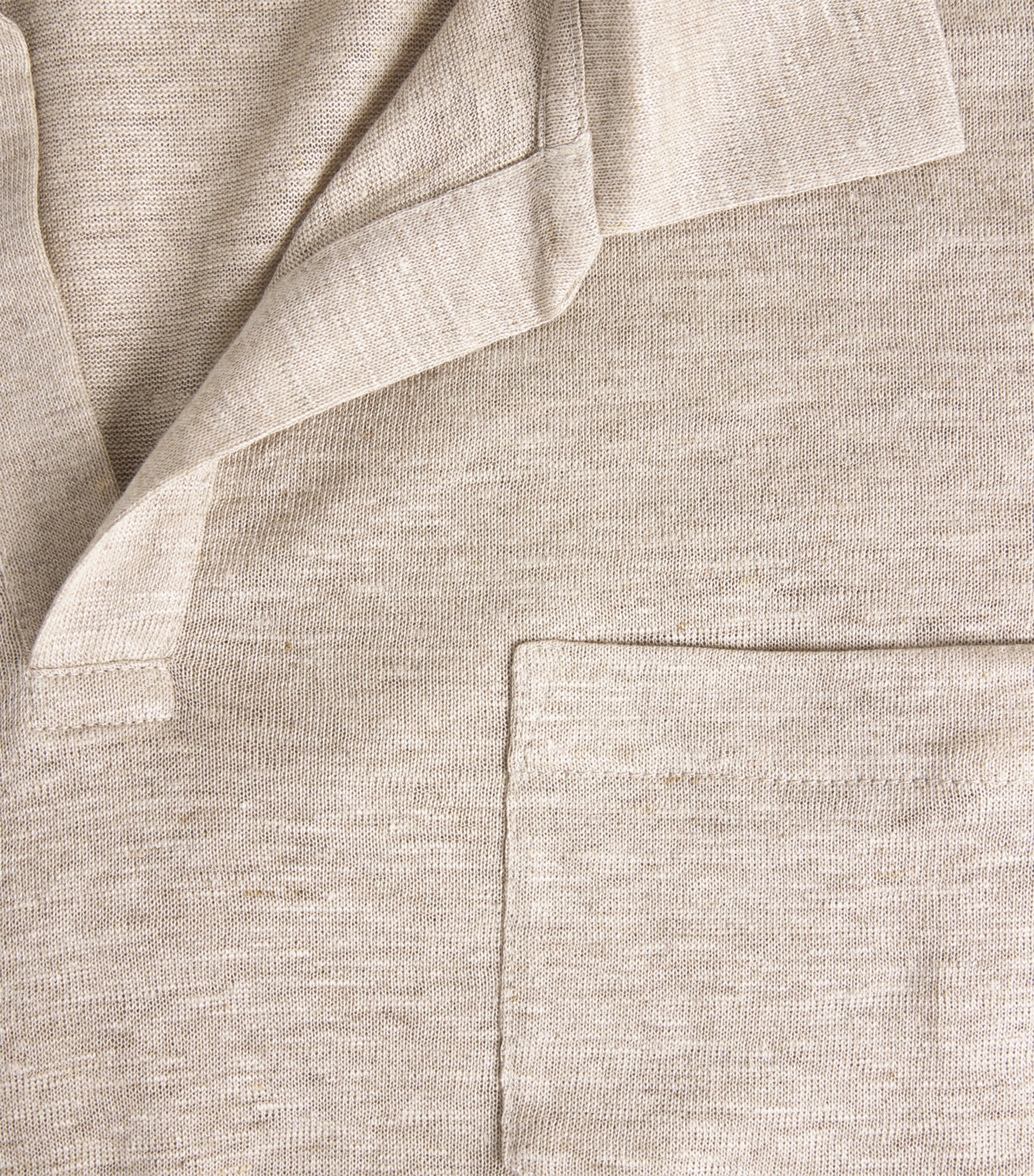 Sease Mens Linen-Cotton Polo Shirt Beige Image 6