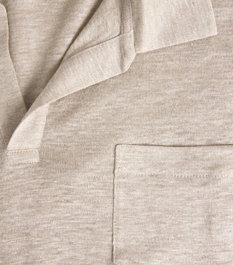 Sease Mens Linen-Cotton Polo Shirt Beige Image 6