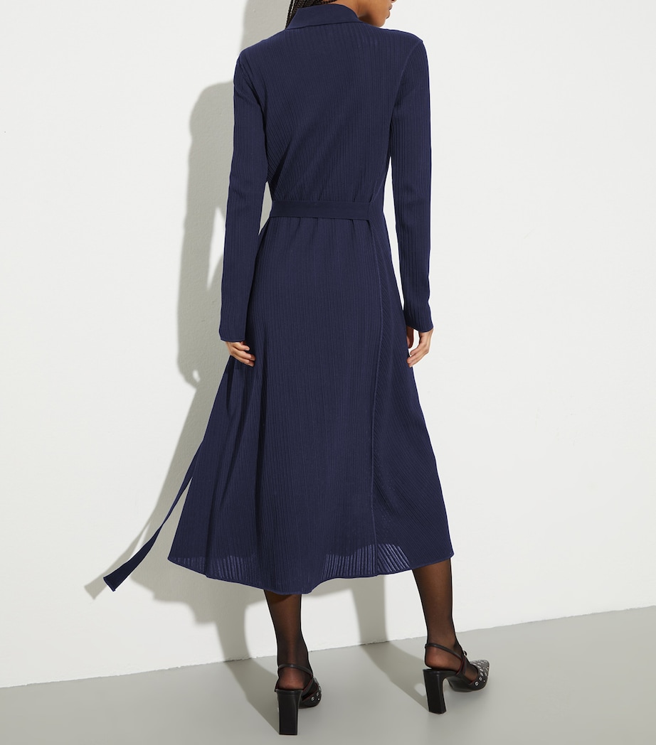 MAX&Co. Womens Cotton Midi Shirt Dress Navy Image 4