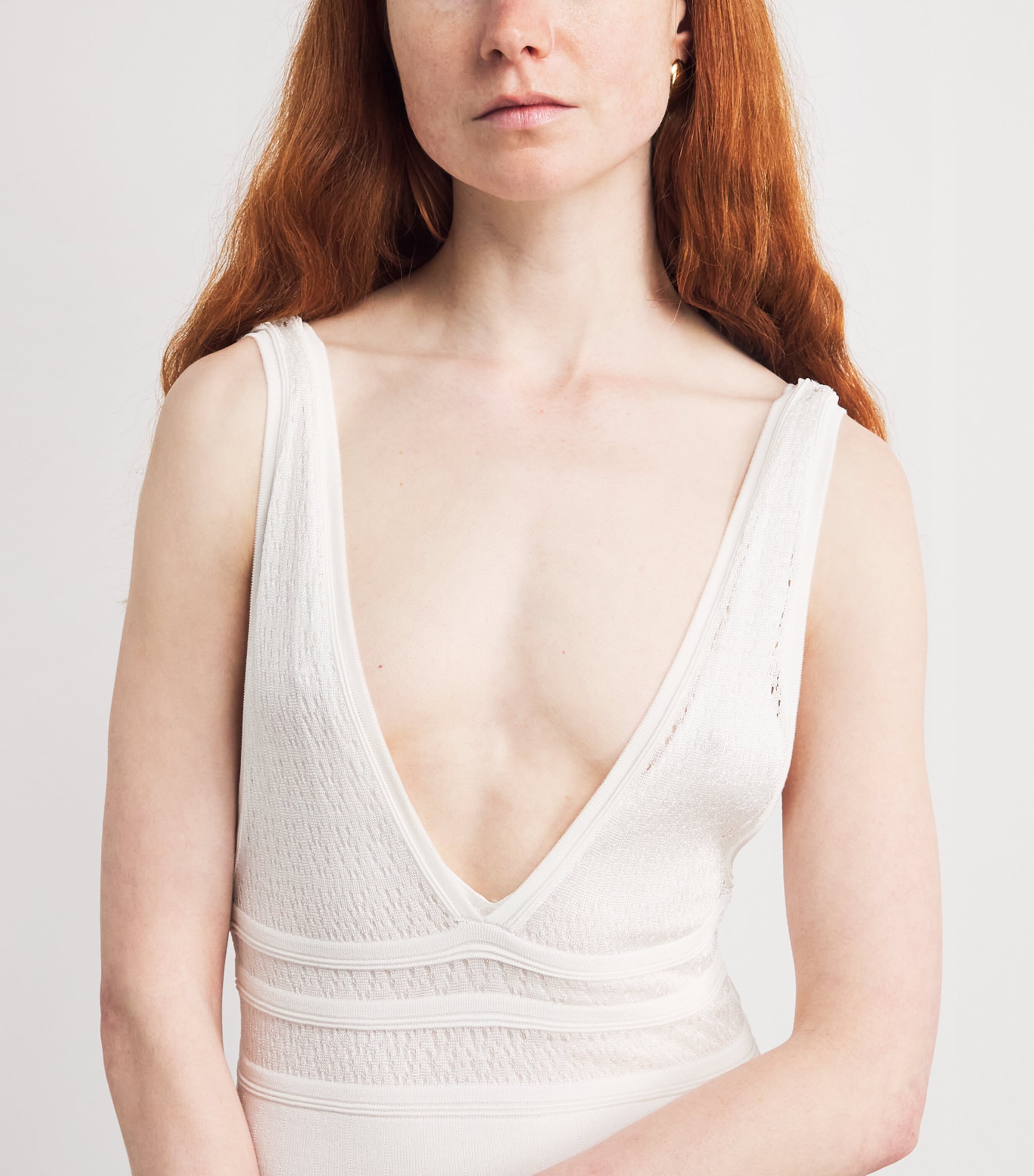 Sandro Paris Womens Pointelle Knitted Maxi Dress White Image 3