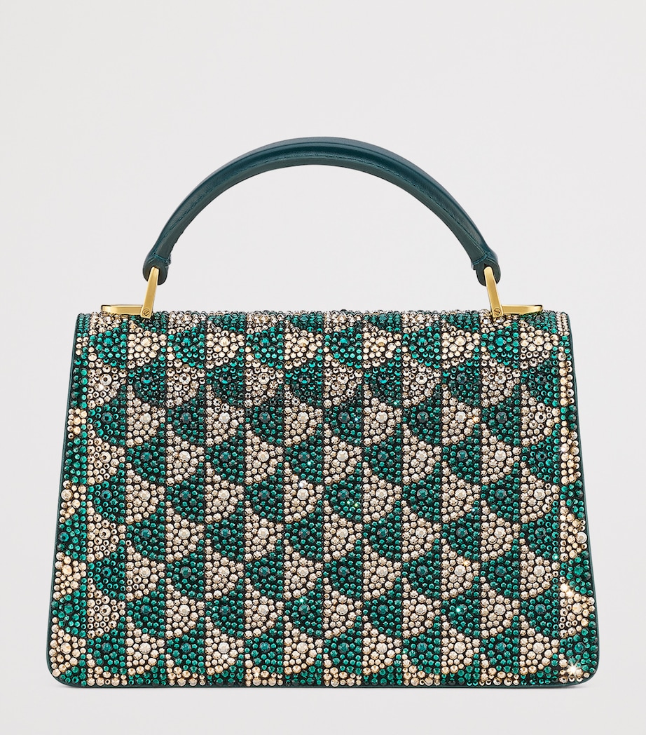Mini Leather Serpenti Forever Top-Handle Bag GREEN Image 3
