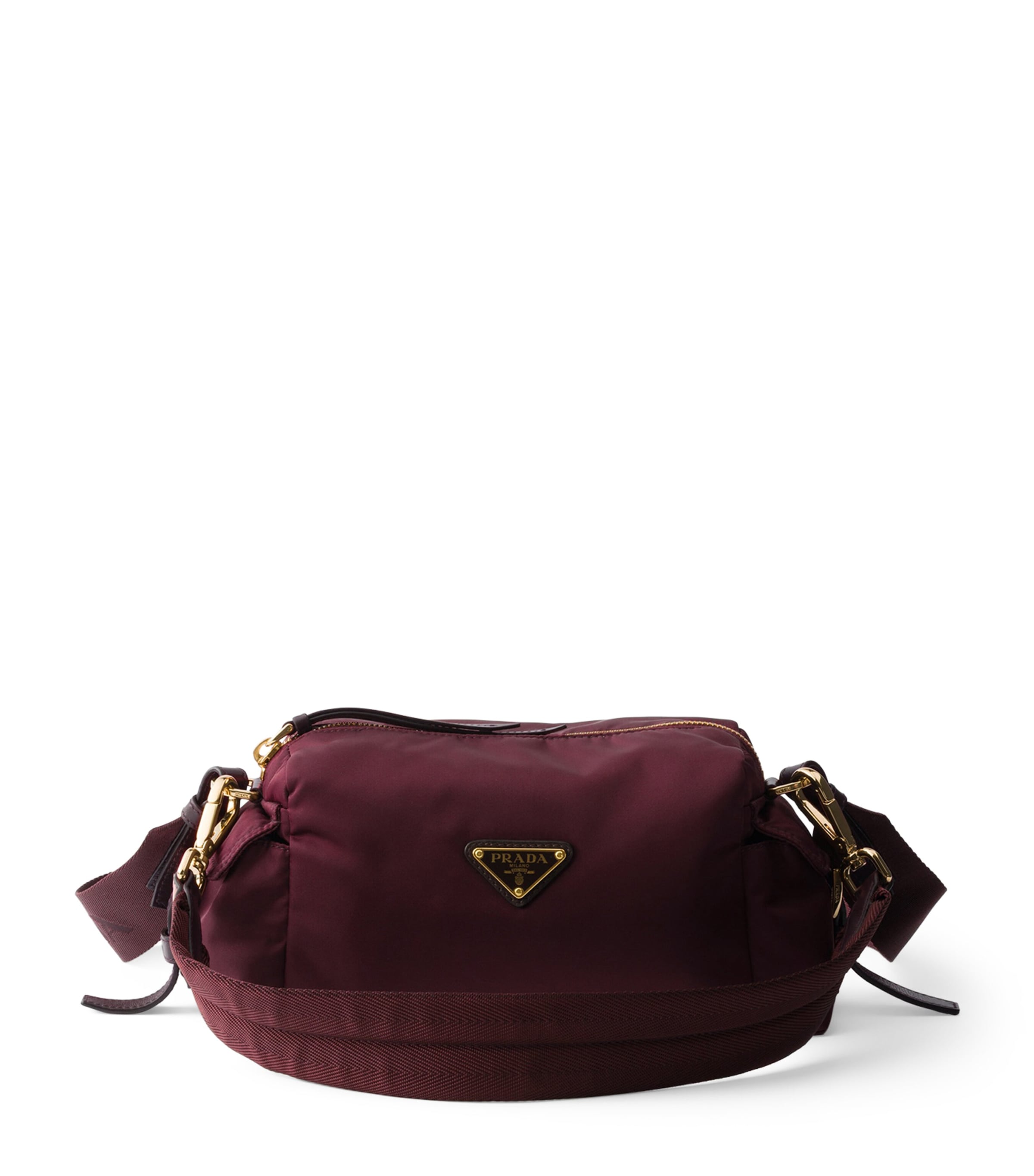 Prada Small Re-Nylon & Leather Explore Bag Burgundy Image 1