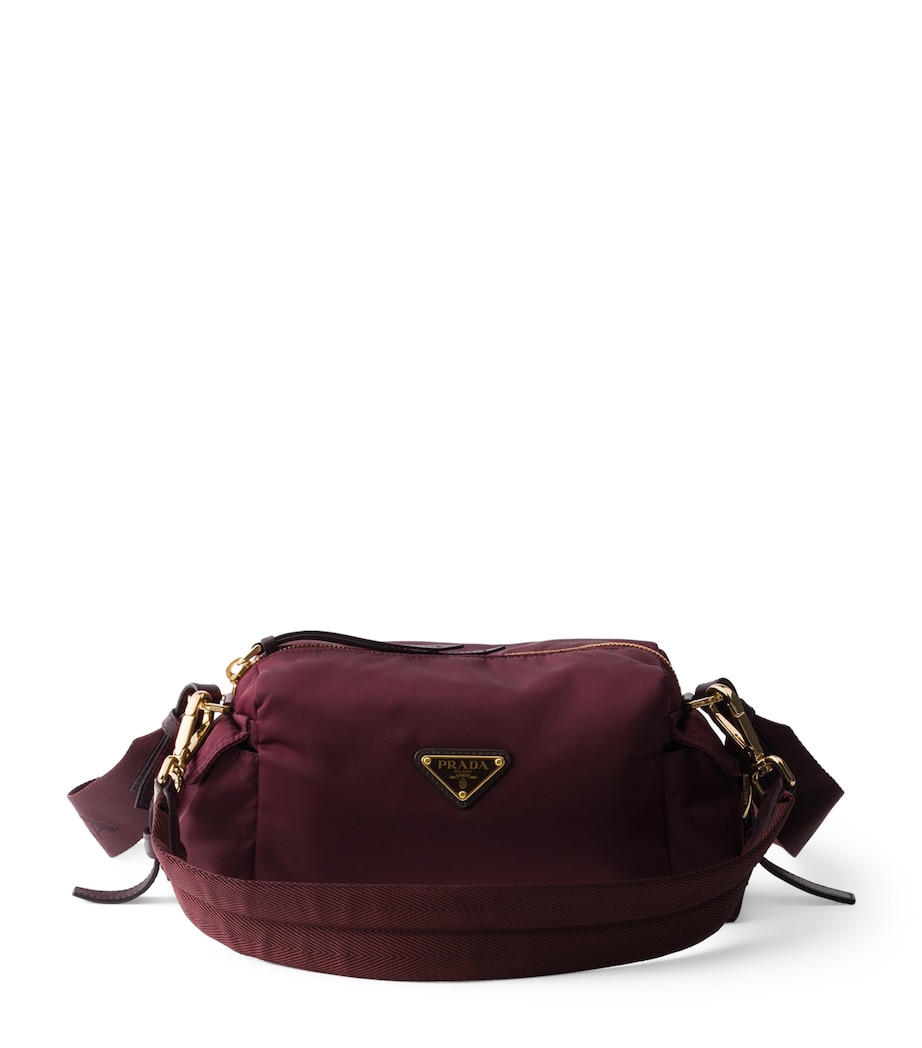 Prada Small Re-Nylon & Leather Explore Bag Burgundy Image 1