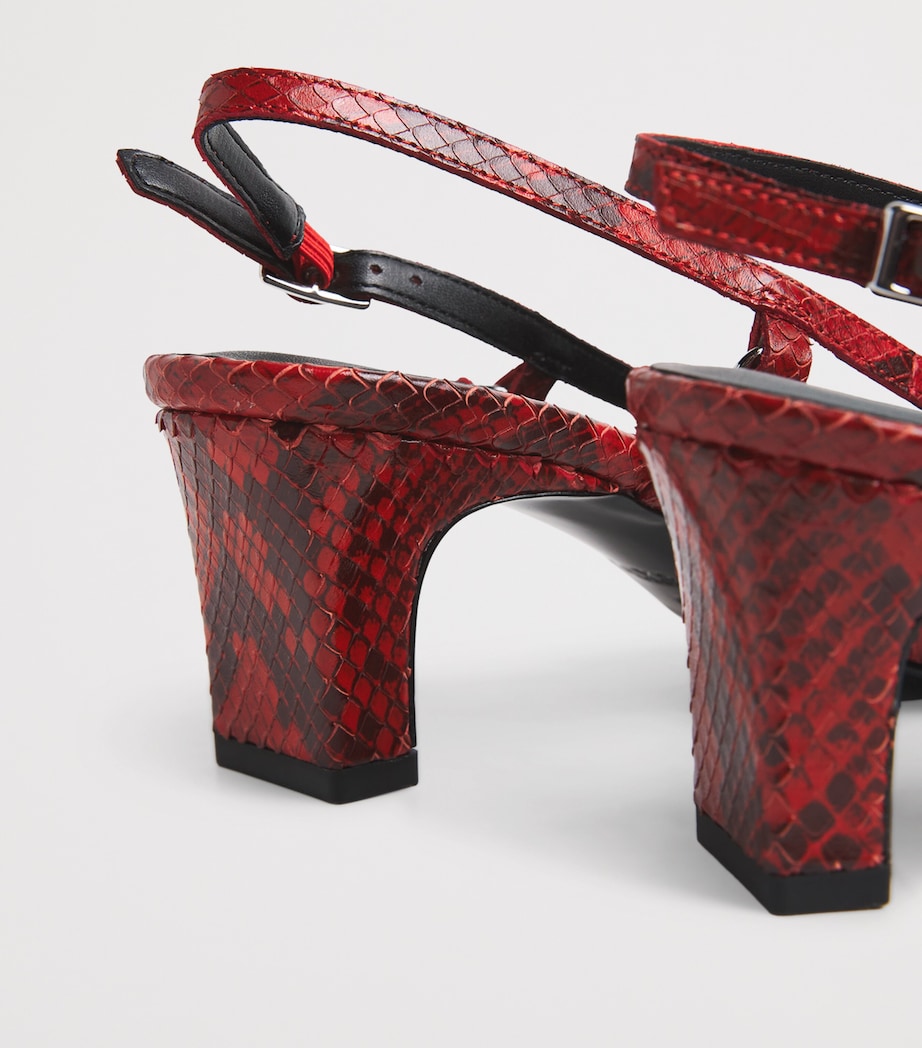 Leather Slingback Heels 50 RED Image 7