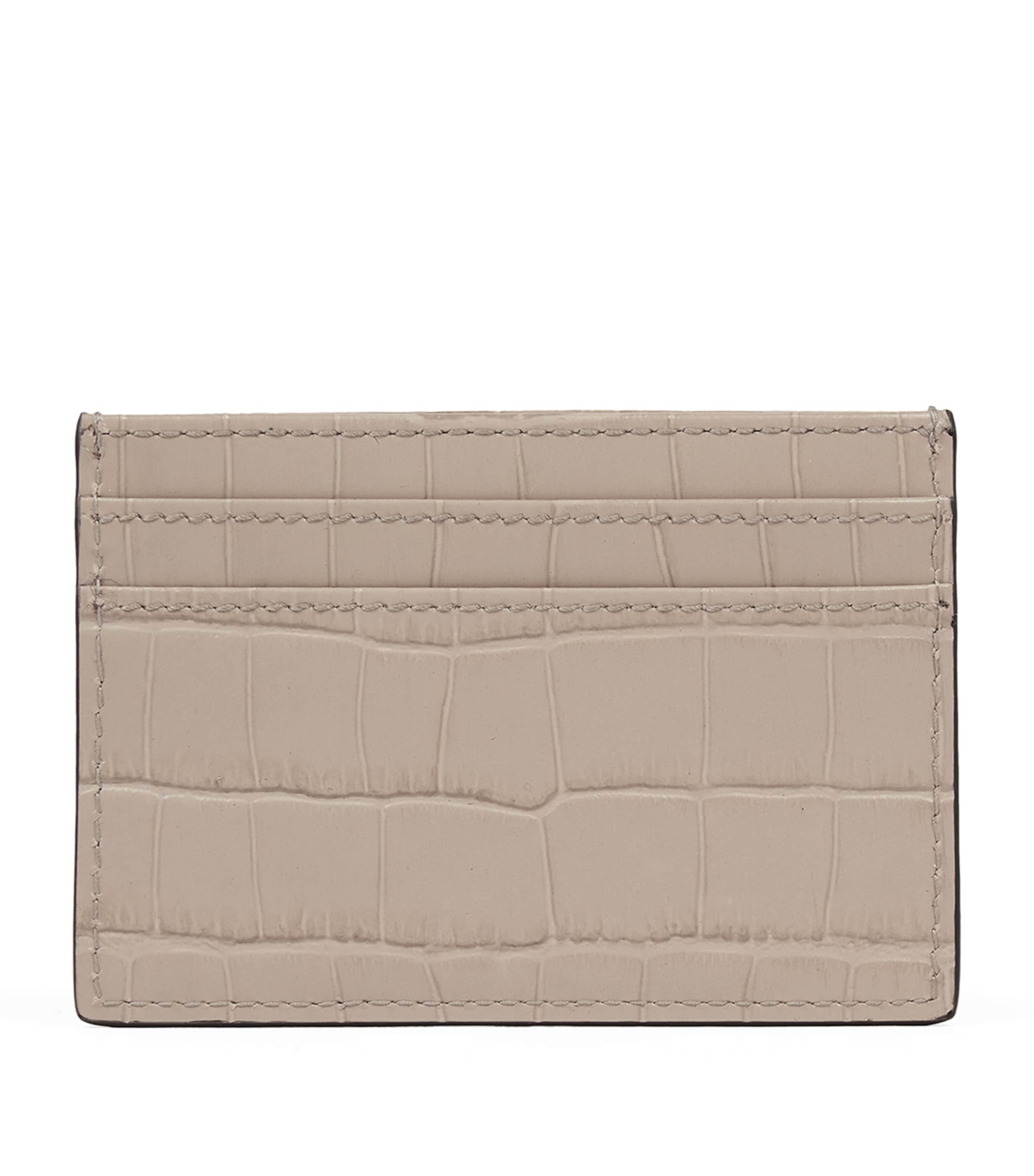 Smythson Leather Mara Flat Card Holder Sandstone Image 2