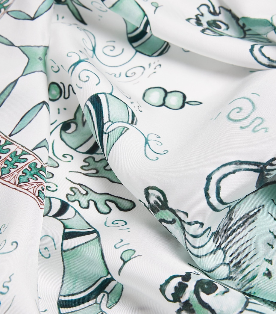 Fabiana Filippi Silk Twill Printed Scarf Verde Acqua Image 5
