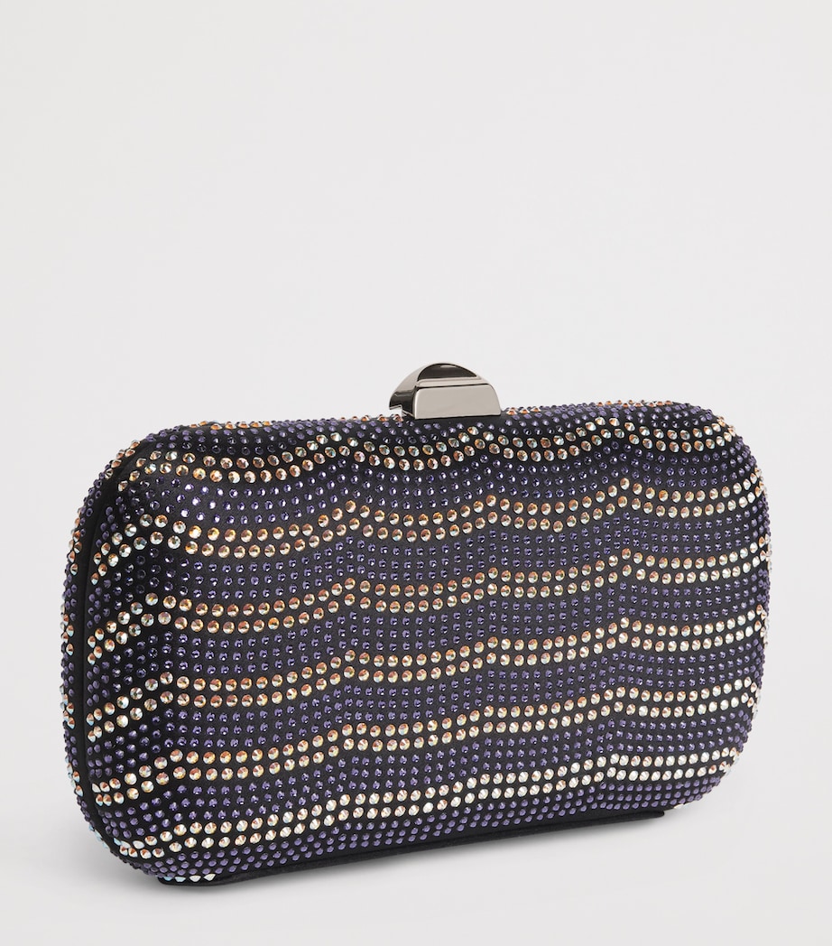 Rodo Embellished Wave Clutch Bag Black Image 3