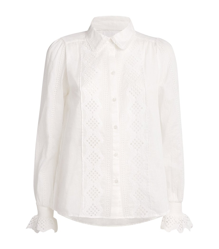 Cotton Broderie Anglaise Shirt SOFT WHITE Image 1