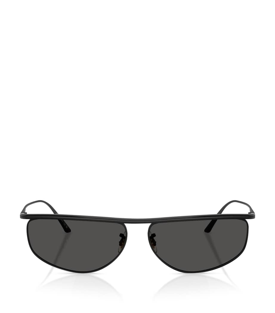 Oliver Peoples Steel 1986C Irregular Oval Sunglasses Black Image 1