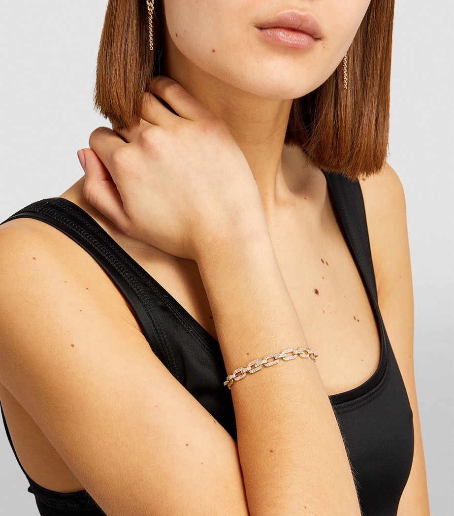 Yellow Gold and Diamond Geo Chain Bracelet YELLOW GOLD Image 4