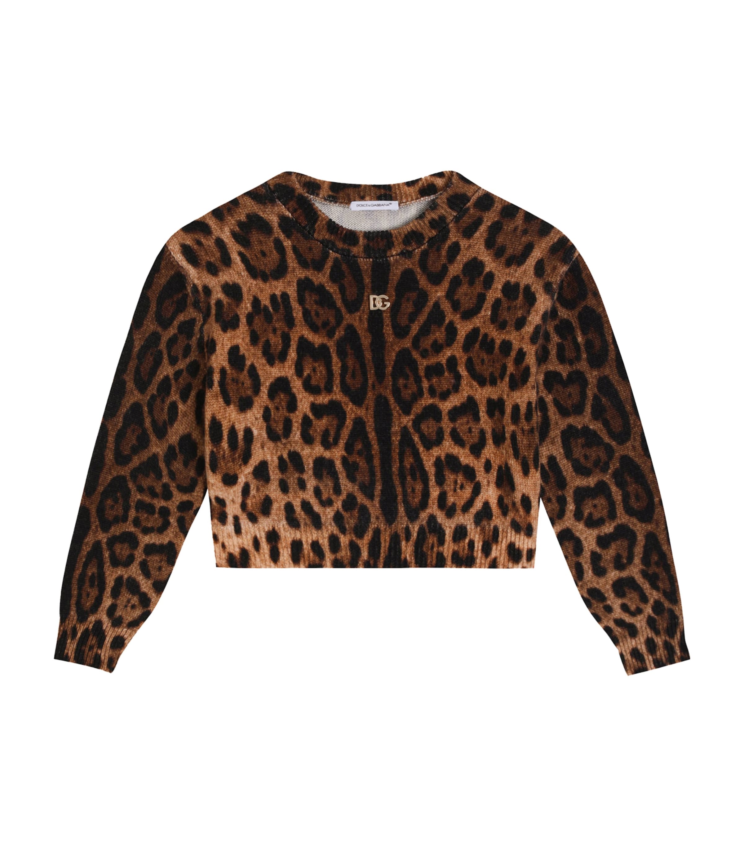 Virgin Wool Leopard Print Sweater (8-12 Years) HY13M-LEO NEW Image 1