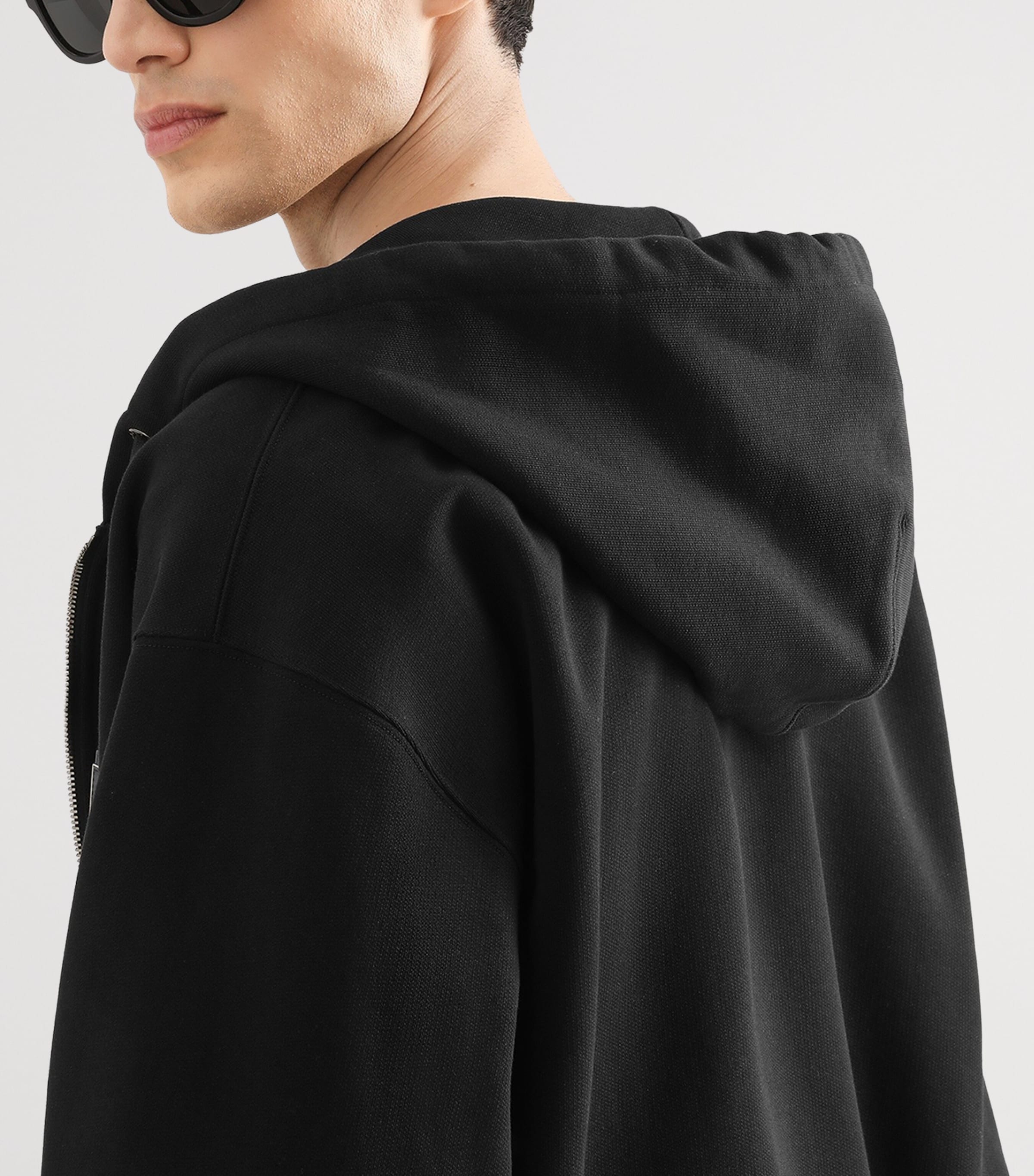 Dolce&Gabbana Mens Cotton Logo Patch Zip-Up Hoodie Black Image 5