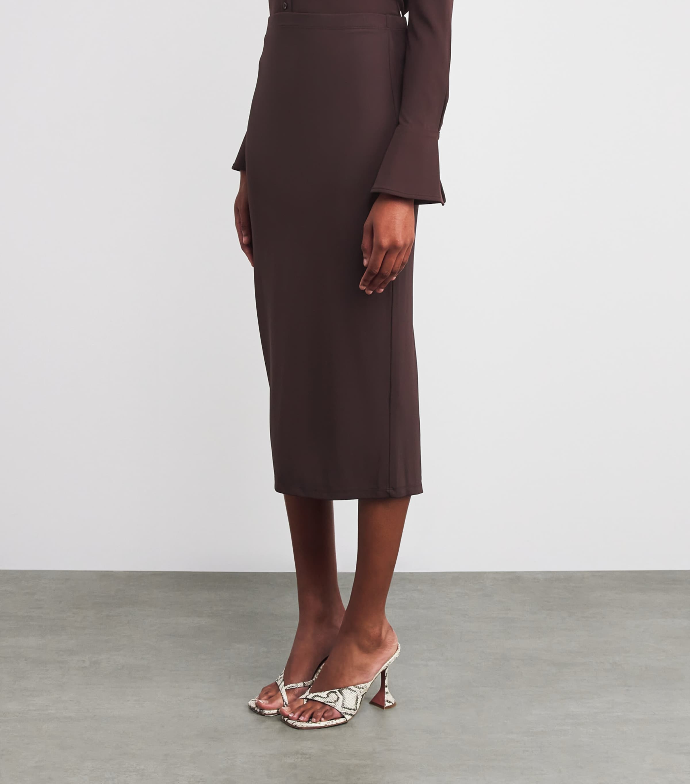Matte Jersey Midi Skirt BARK003 Image 3