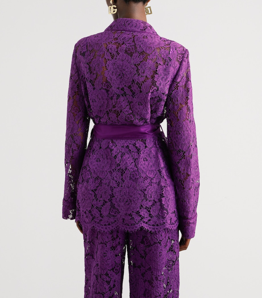 Lace Floral Shirt F0571-PURPLE Image 5