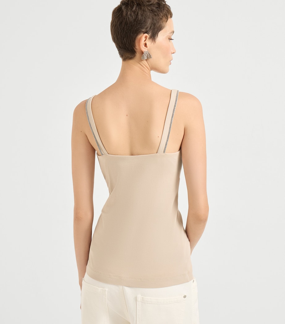 Cotton-Blend Monili V-Neck Tank Top C8539 Image 5