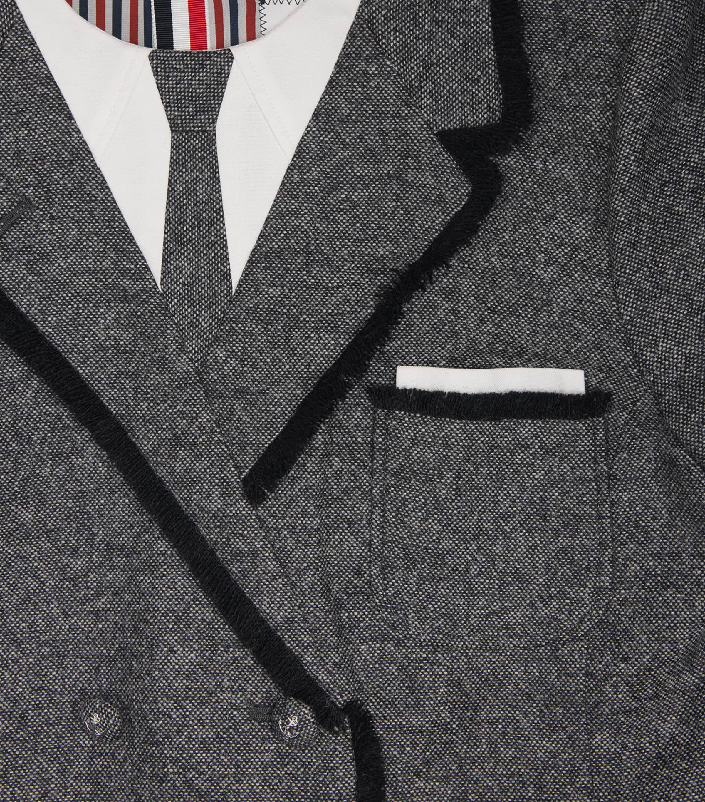 Wool Trompe-l’Oeil Dress BLK/WHT Image 2