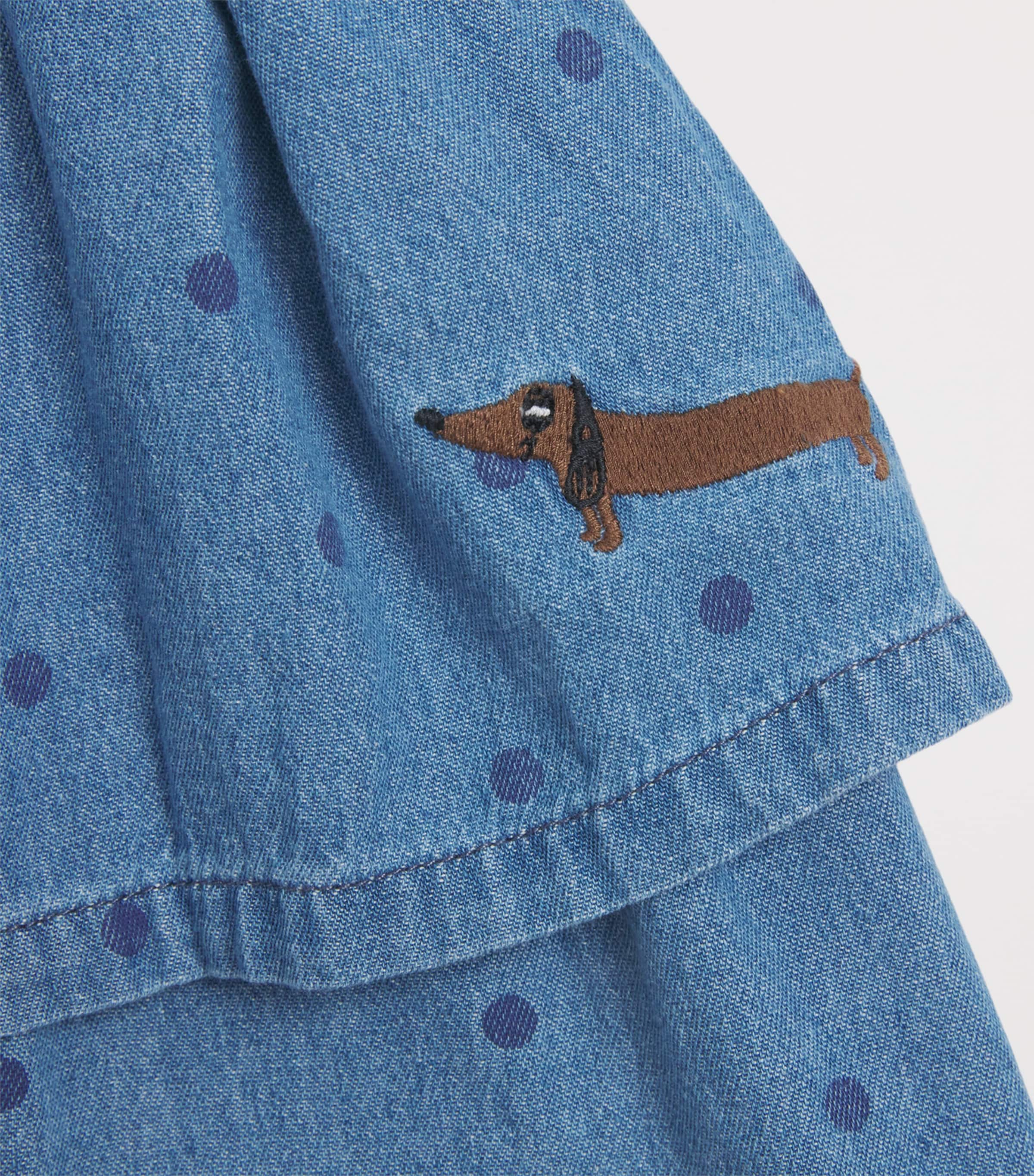 Mini Rodini Denim Dots Dress (3-11 Years) Blue Image 3