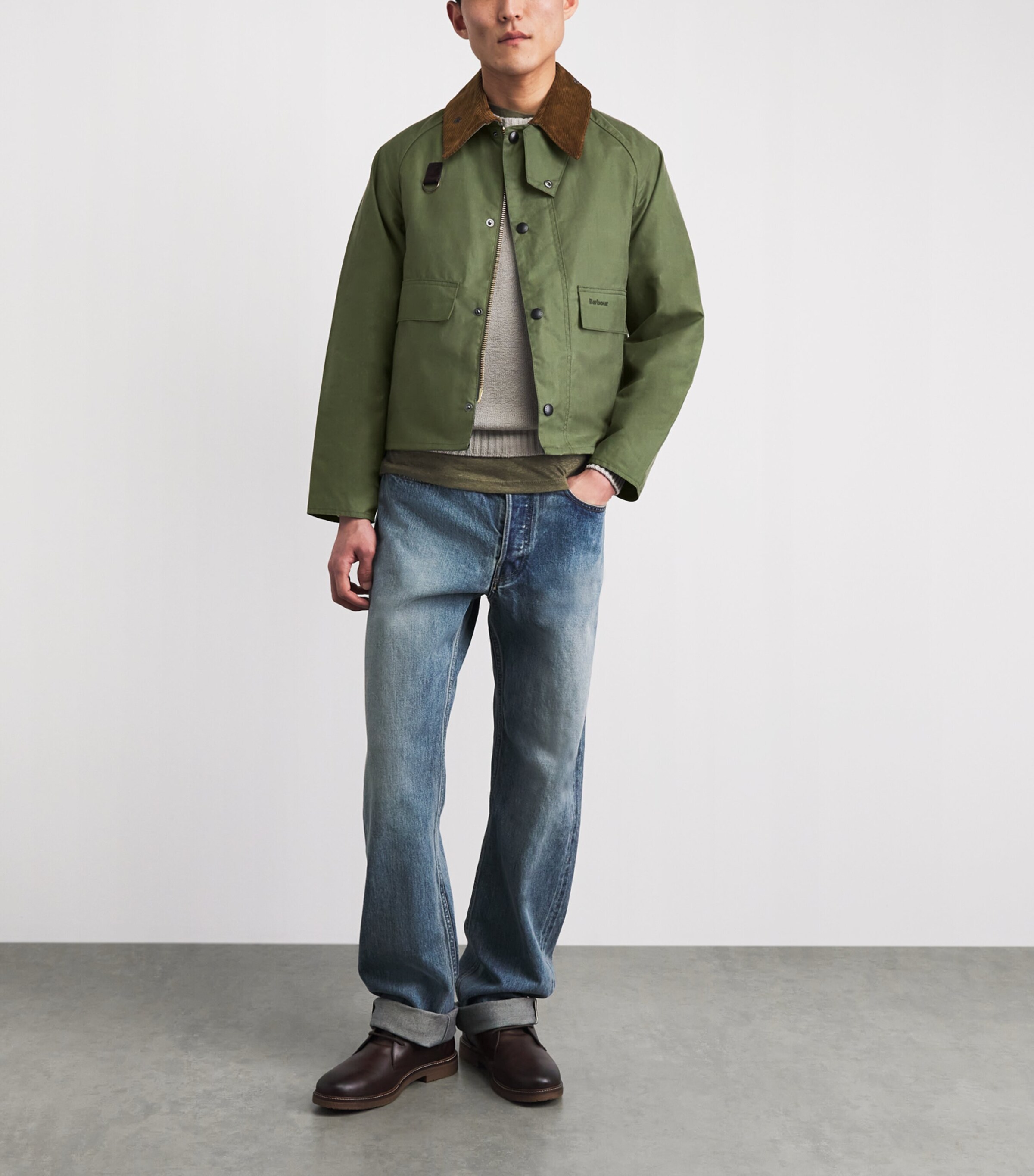 Barbour Green Waxed Spey Jacket | Harrods US