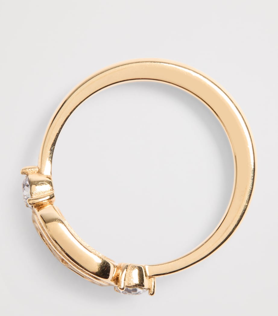 Swarovski Crystal-Embellished Ovalette Logo Ring 9MN Image 3