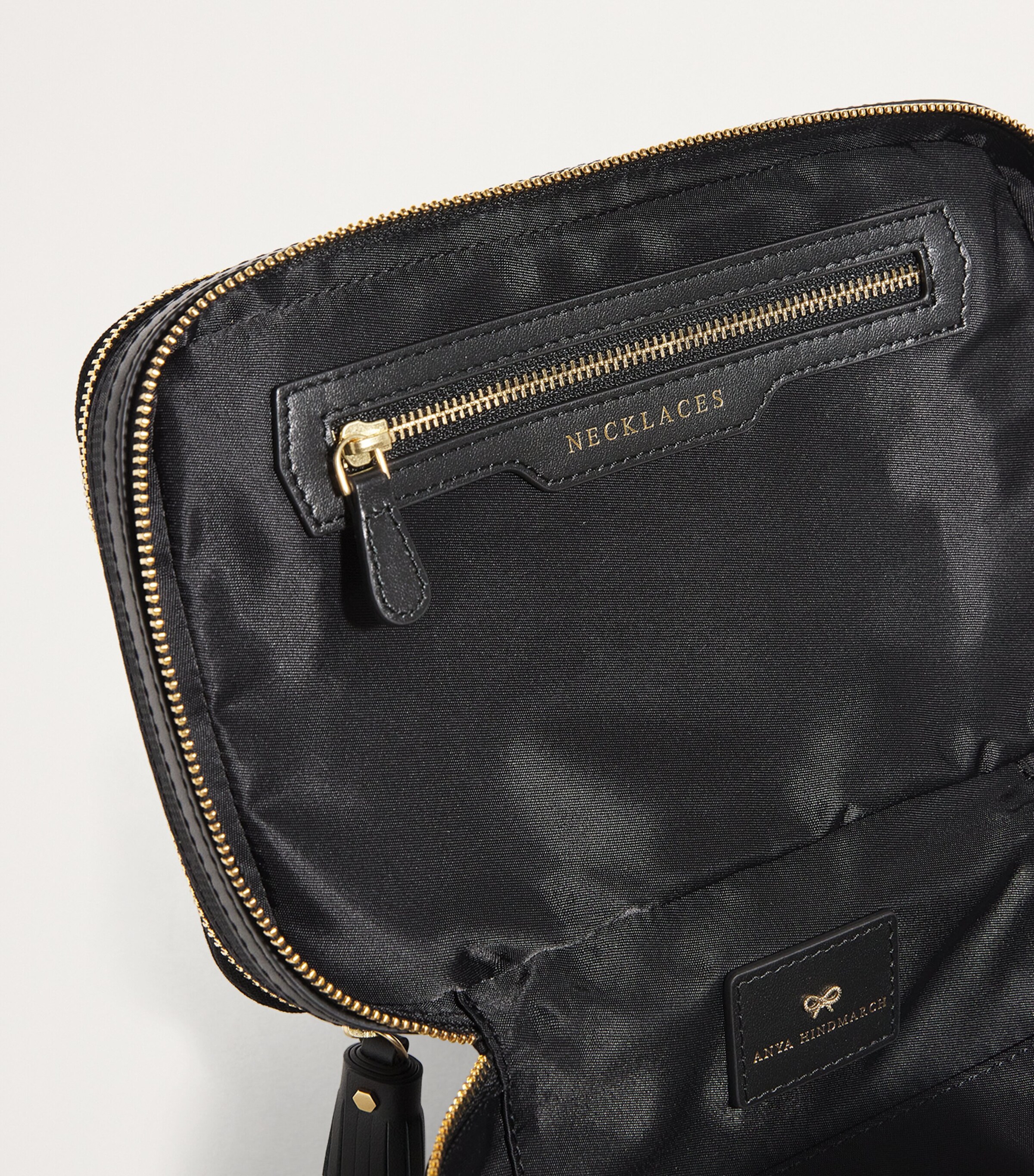 Anya Hindmarch Jacquard Jewellery Case Black Image 4