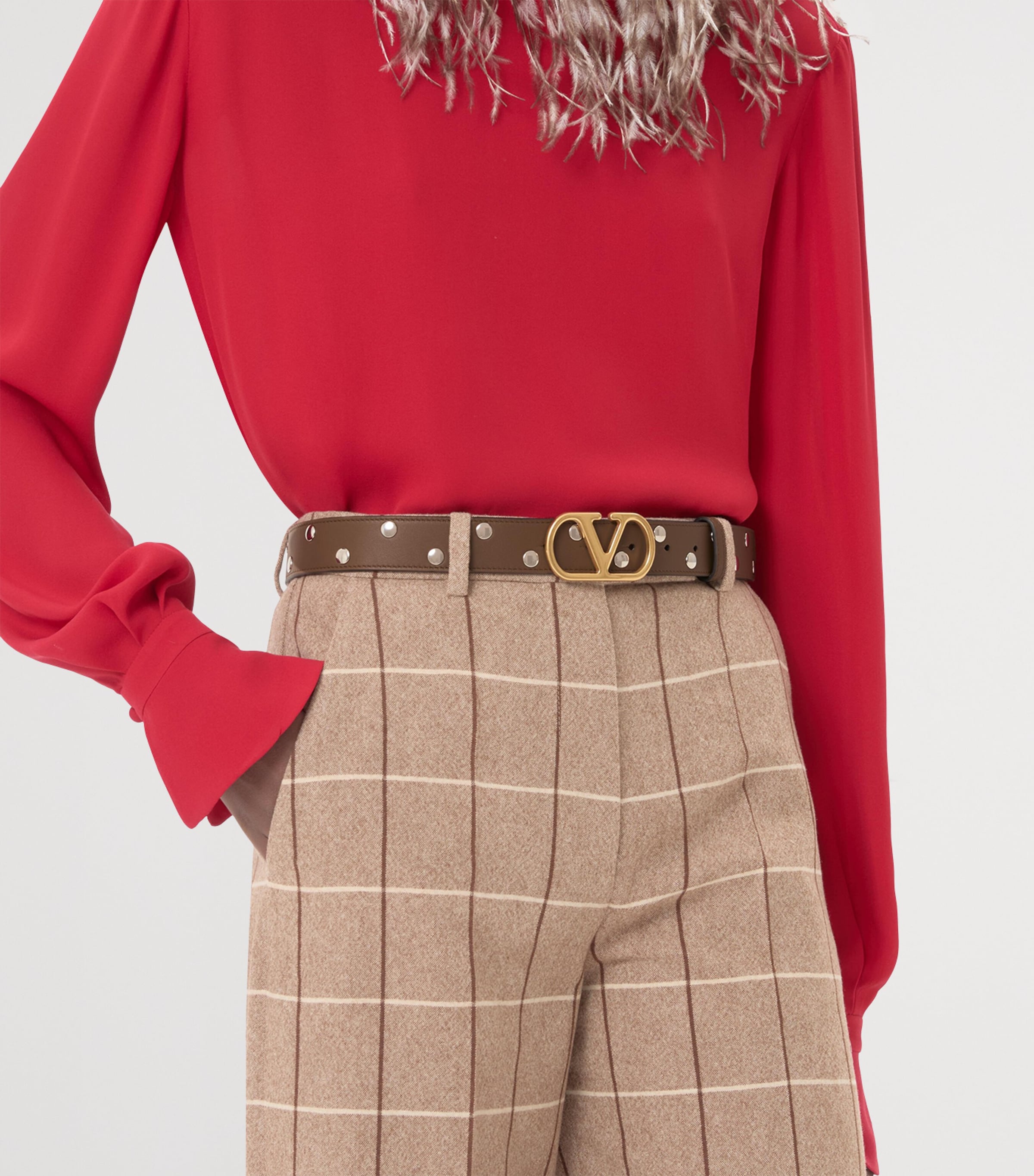 Valentino Garavani Leather VLogo Signature Belt Bgq Image 3