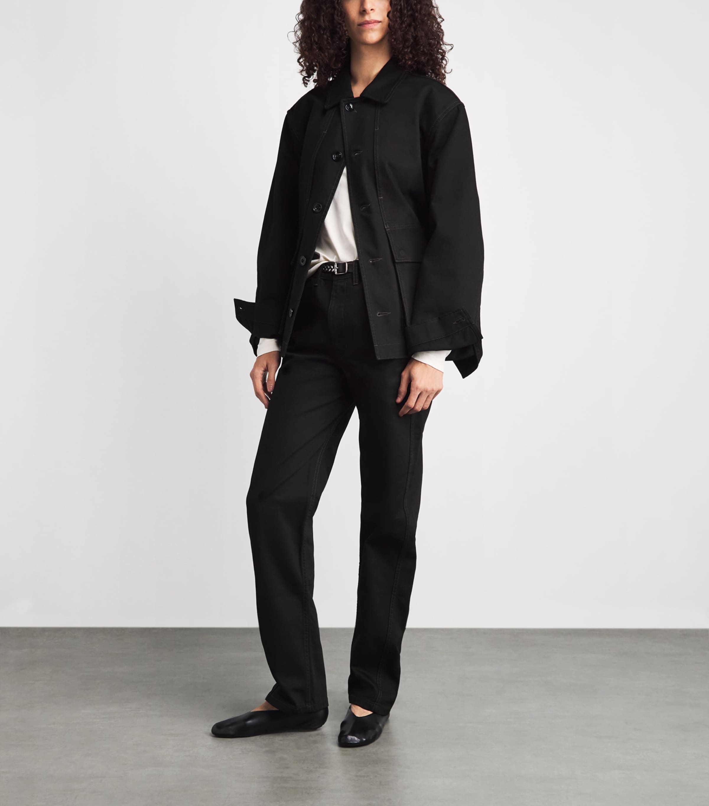 Lemaire Womens Boxy Denim Jacket Black Image 2