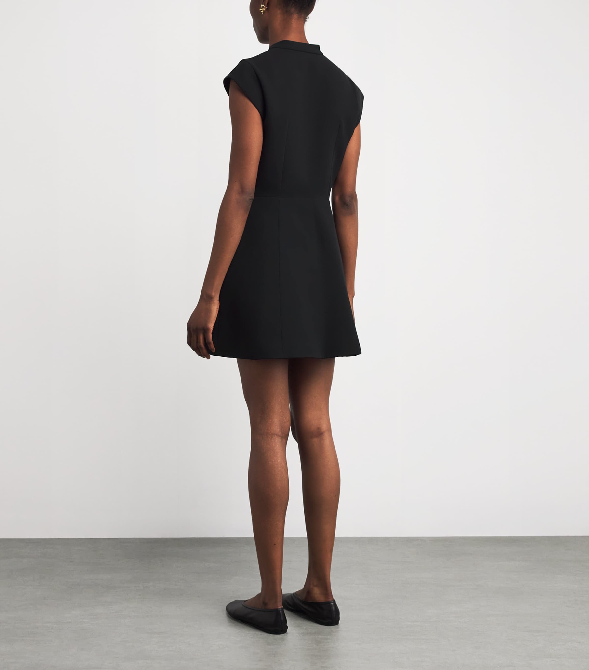 Structured Buttoned Mini Dress BLACK Image 3