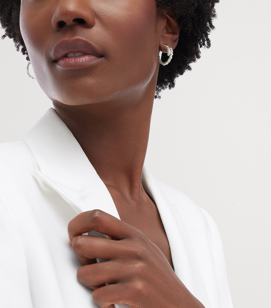 White Gold and Diamond Serpenti Viper Hoop Earrings WHITE GOLD Image 8