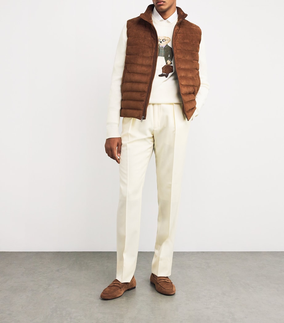 Ralph Lauren Purple Label Mens Cashmere Polo Bear Sweater Classic Cream Image 2