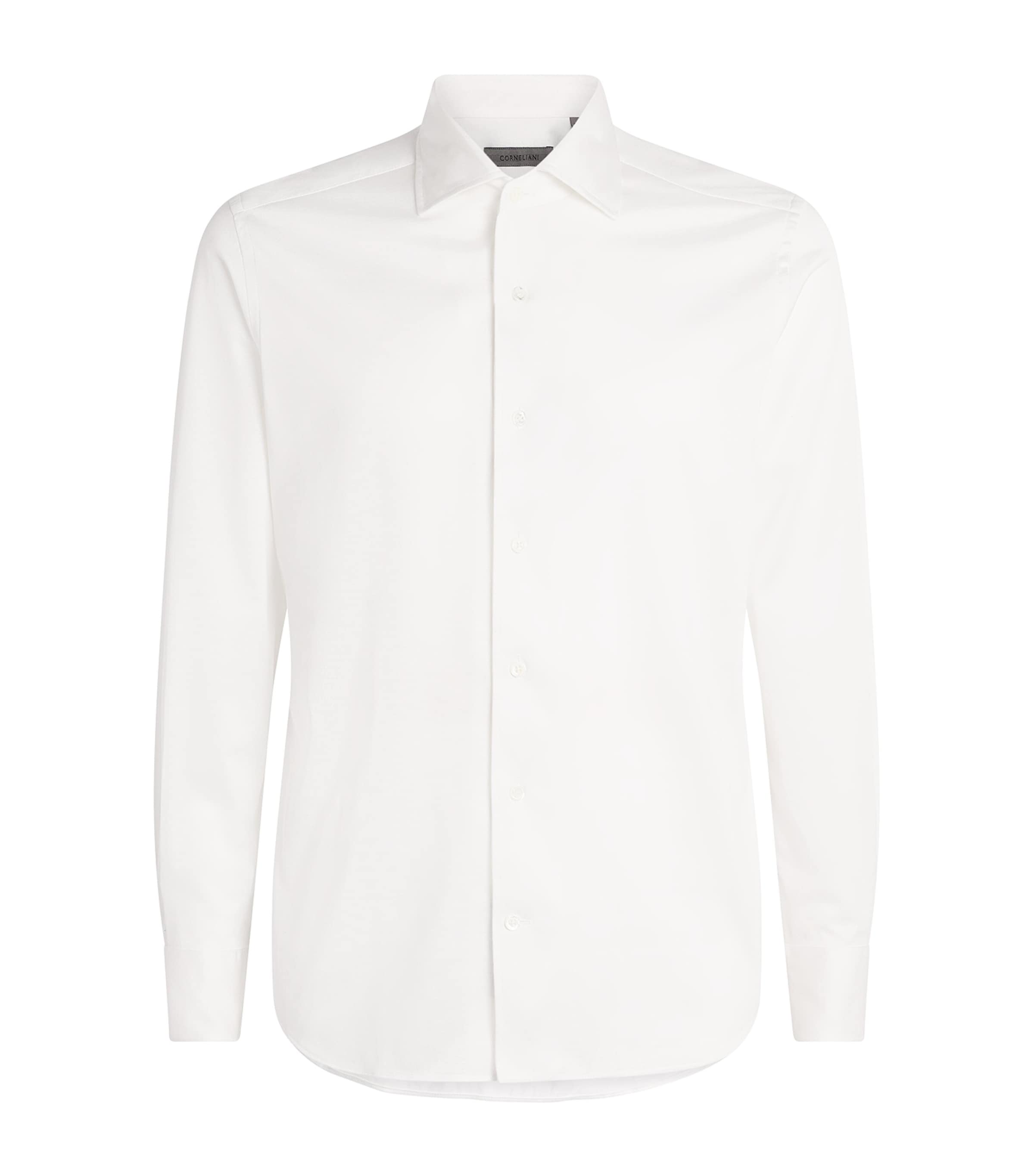Corneliani Mens Cotton Jersey Shirt Optical White Image 1