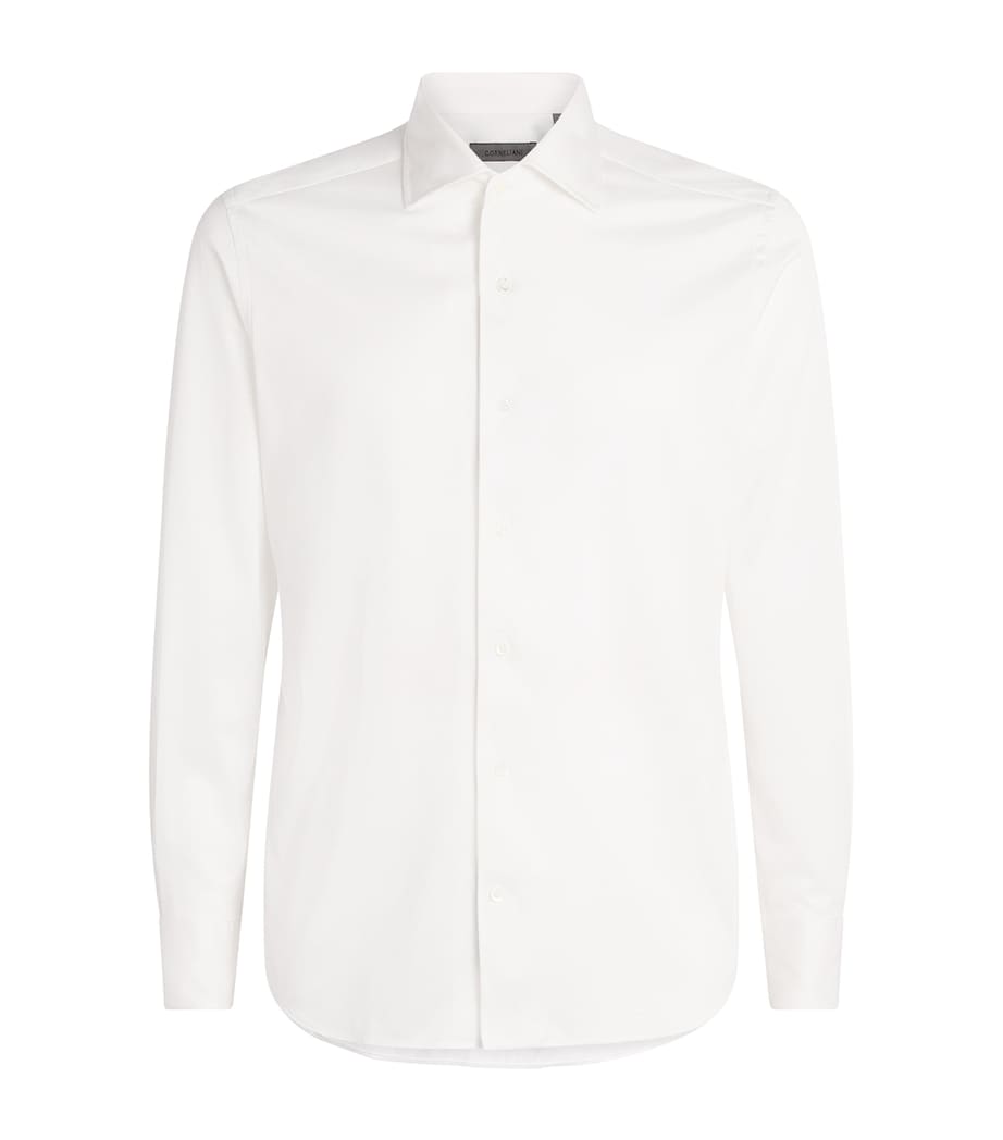 Corneliani Mens Cotton Jersey Shirt Optical White Image 1