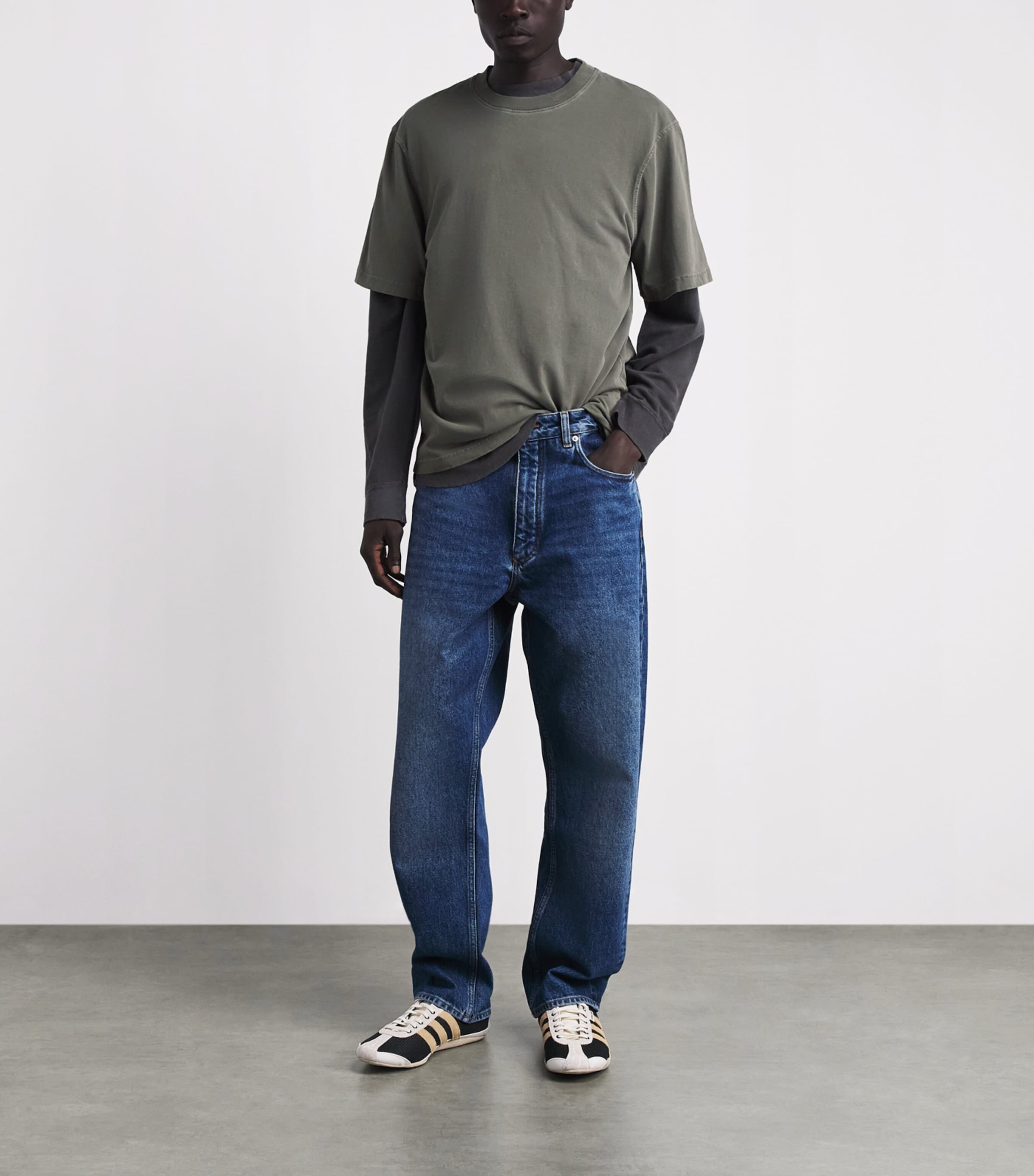 AGOLDE Mens Cotton Asha T-Shirt Millstone Image 2