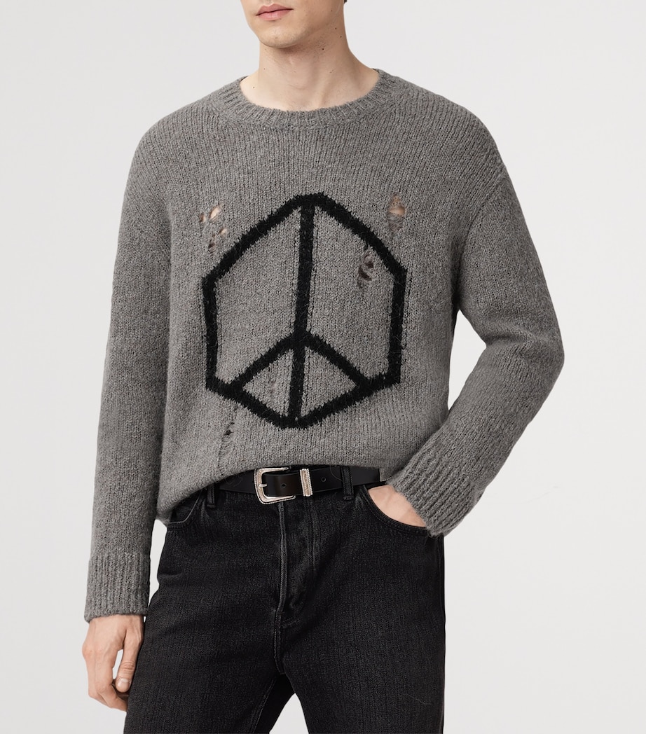 Wool-Blend Message Sweater GUNMETAL GREY Image 4