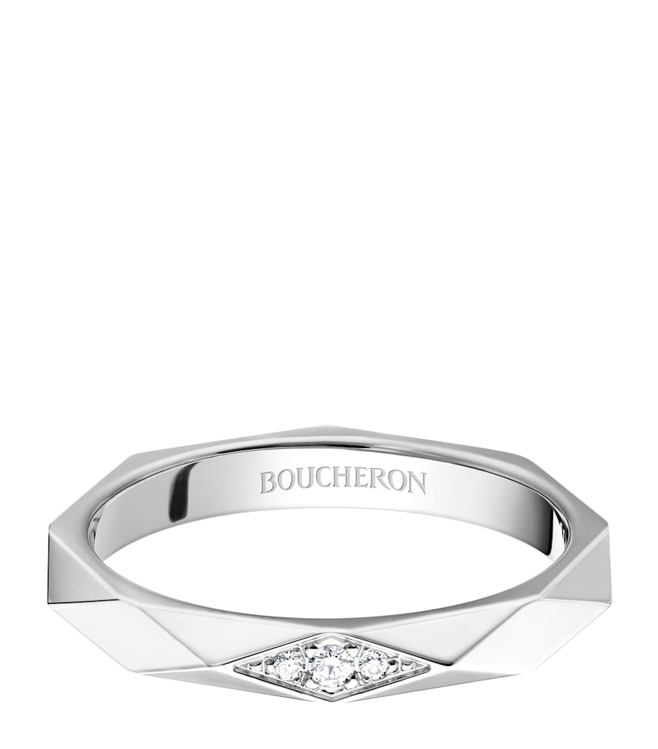 Platinum and Diamond Facette Wedding Ring MULTI Image 1