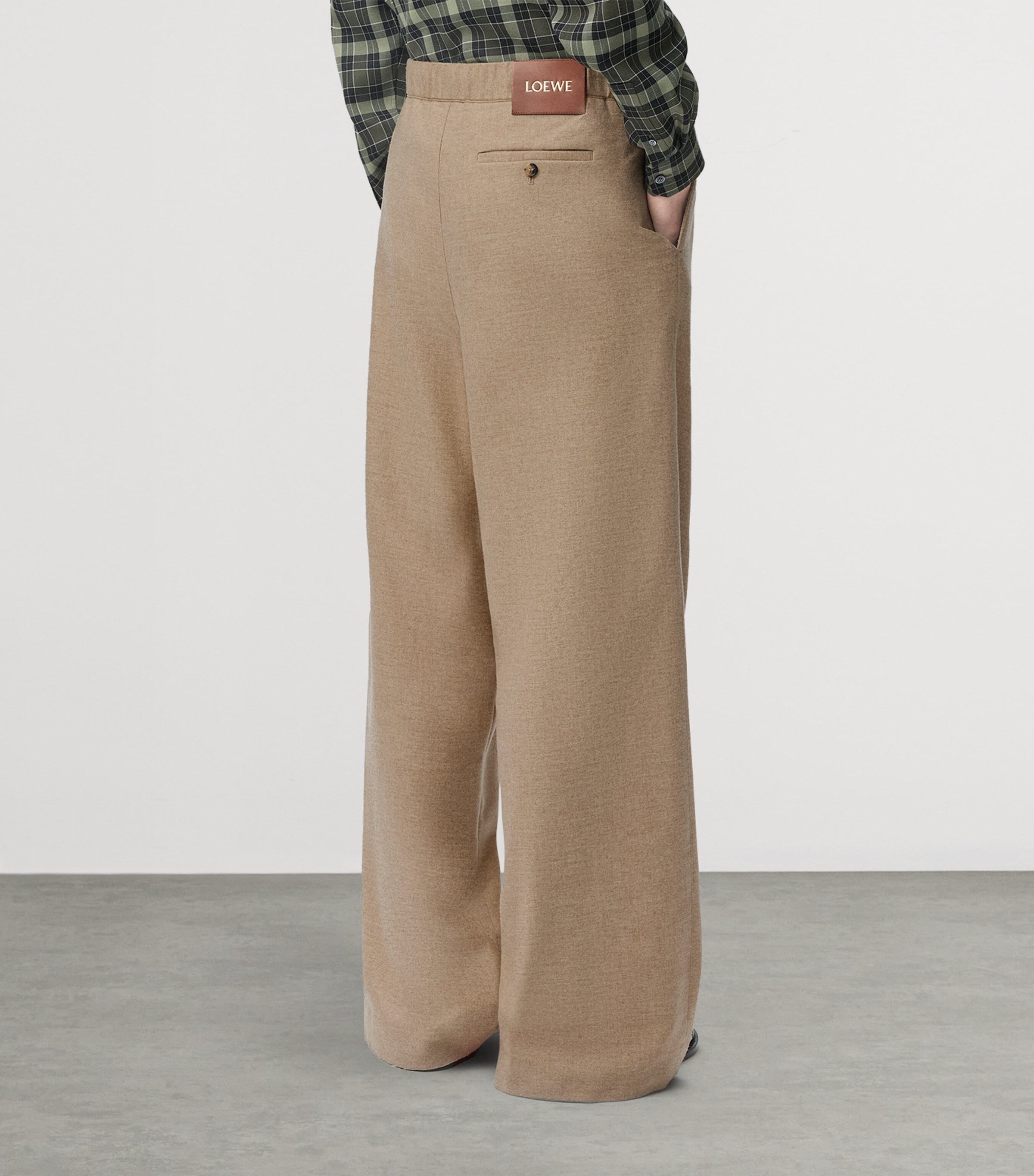 Wool-Cashmere-Blend Pleated Trousers BEIGE MELANGE Image 3