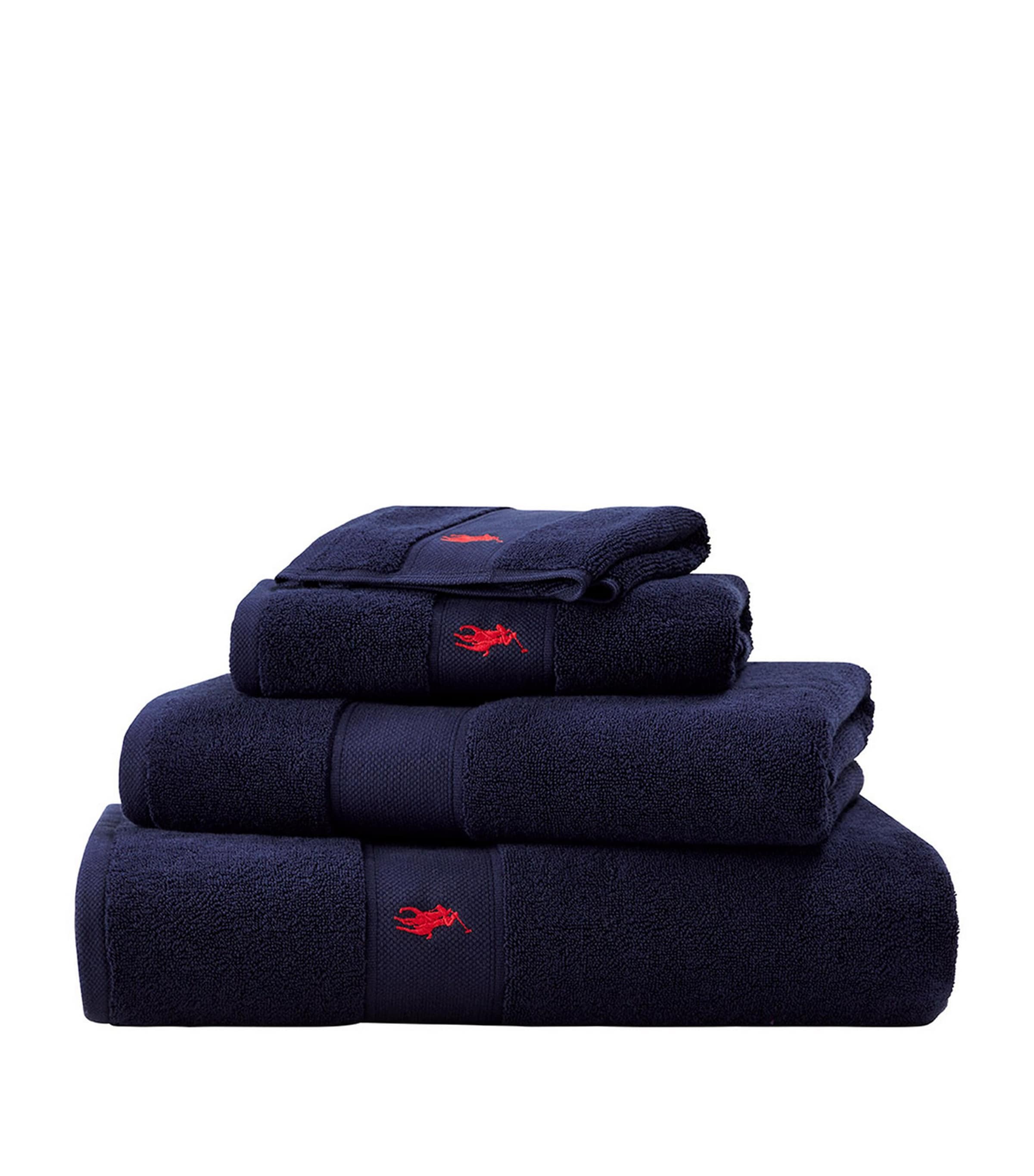 Ralph Lauren Polo Player Bath Sheet In Navy