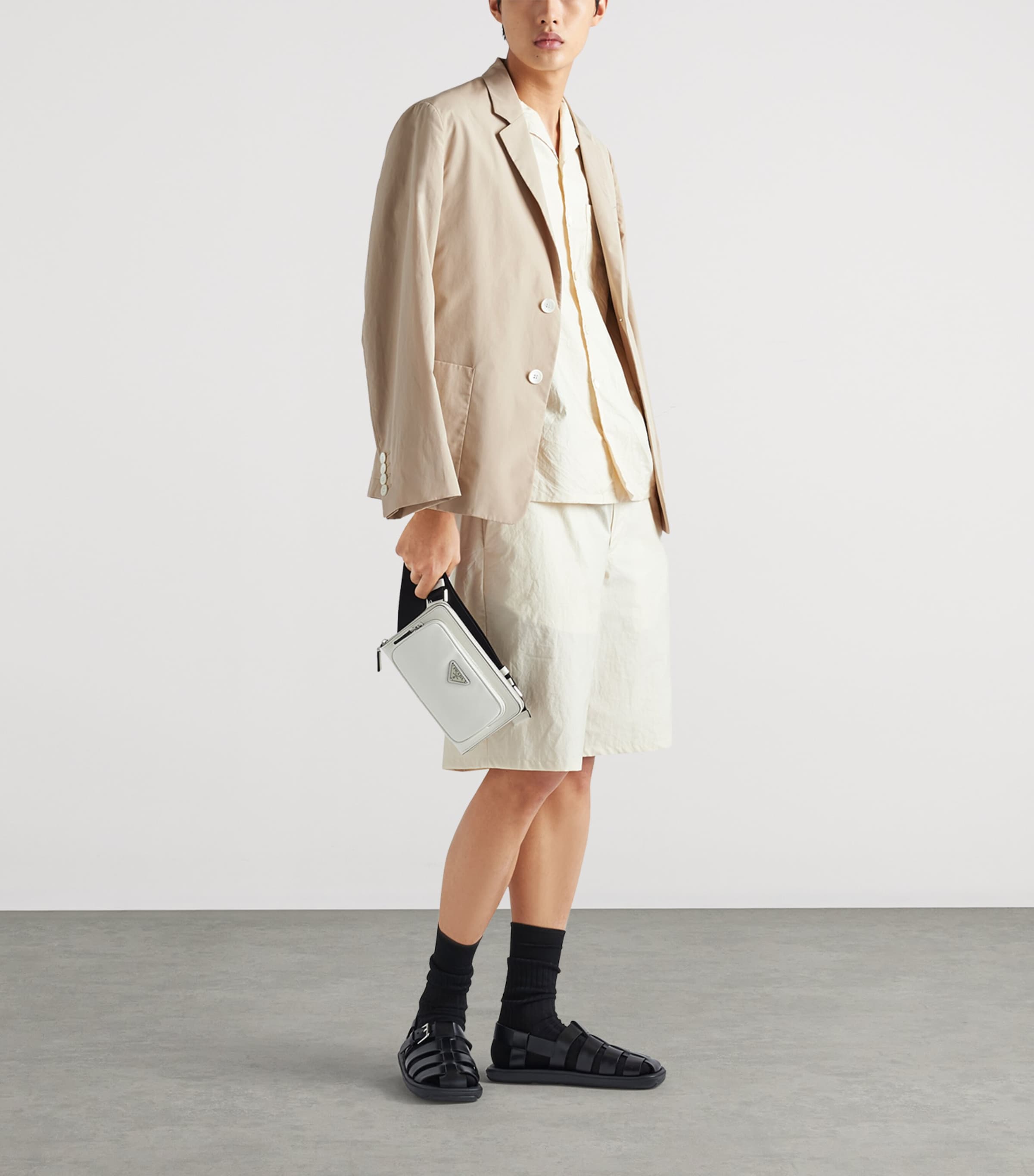 Prada Saffiano Leather Belt Bag White Image 2