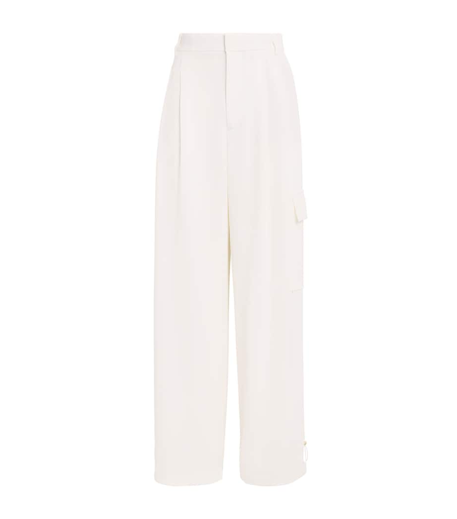 Eleventy Womens Cargo-Pocket Tailored Trousers Bianco Image 1
