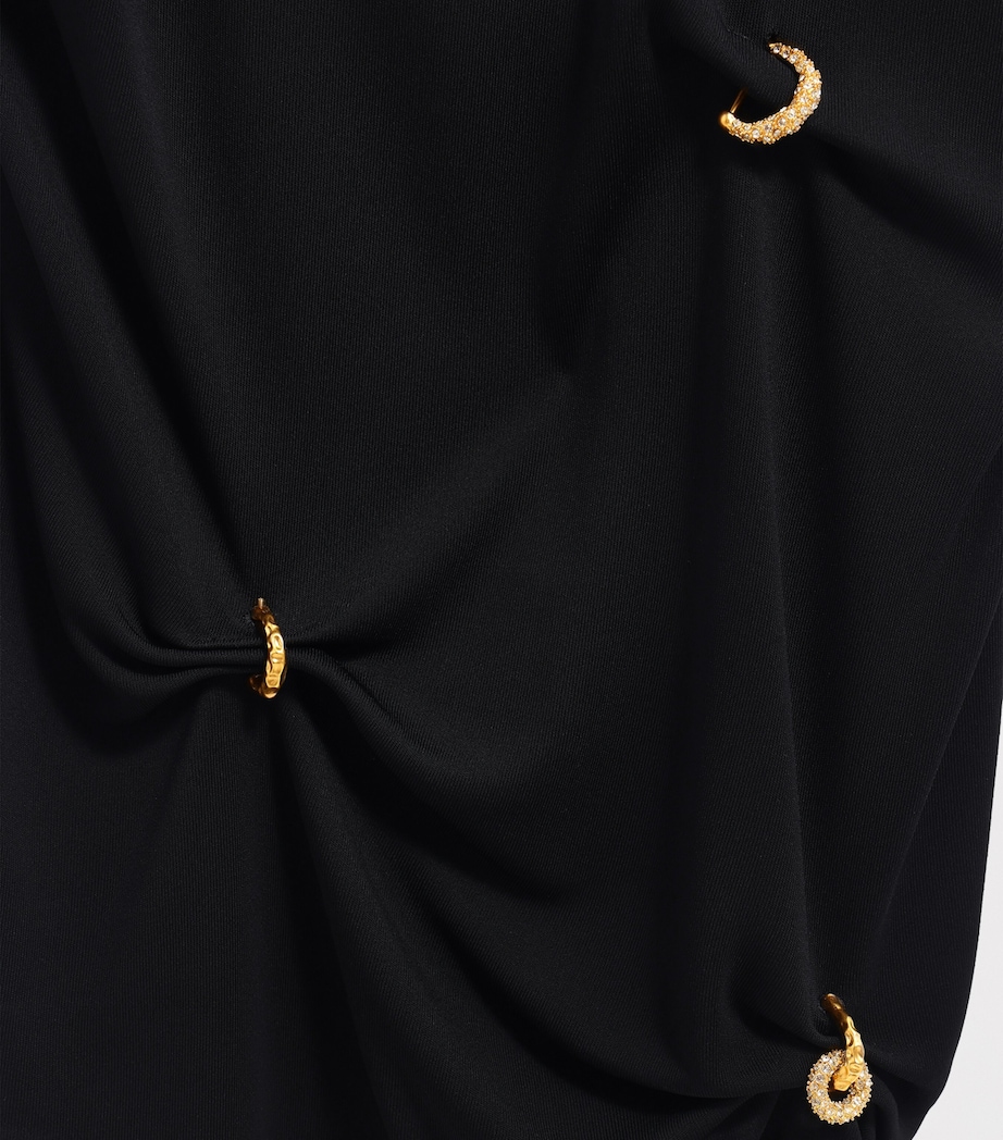 Schiaparelli Womens Piercings Midi Dress Black Image 7