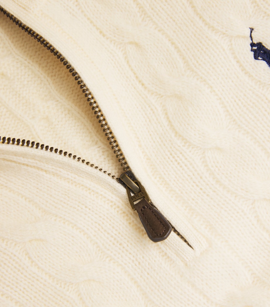 Wool-Cashmere Cable-Knit Quarter-Zip Sweater NATURAL Image 5