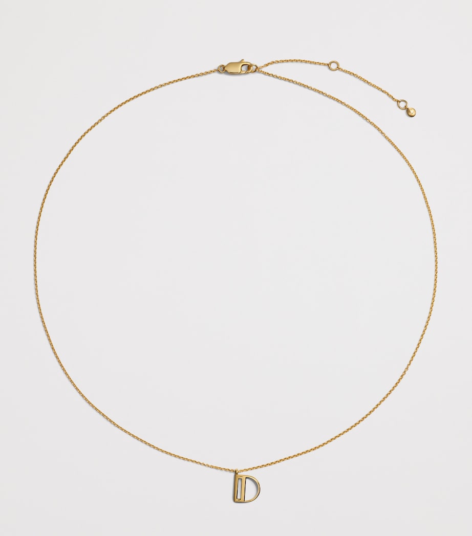 Monica Vinader Gold Vermeil D Initial Necklace | Harrods UK