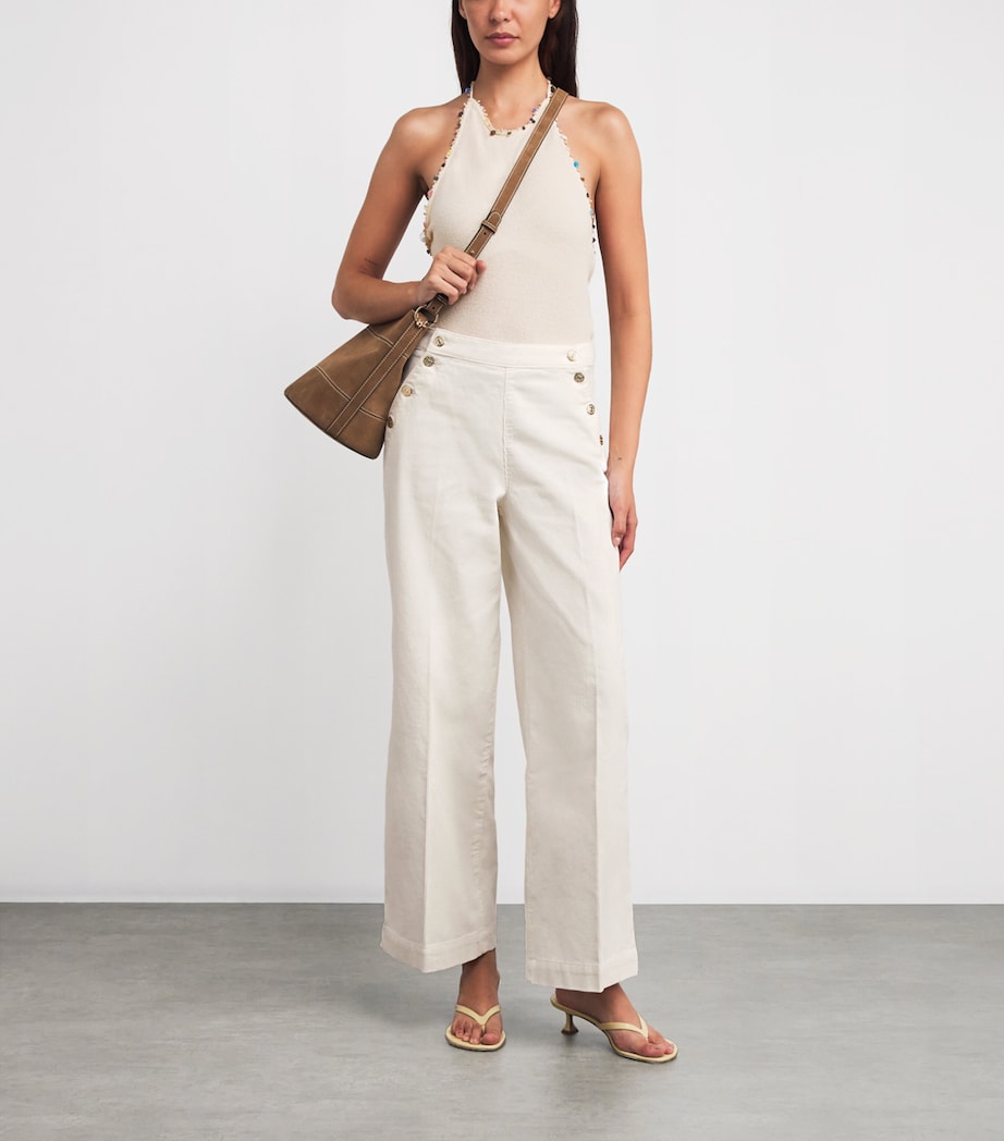 Corduroy Button-Detail Trousers ECRU Image 2